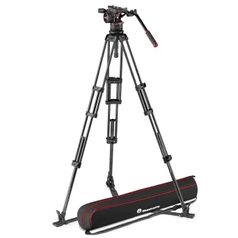 קיט חצובת וידאו סיבי פחמן בעלת ספרדר תחתון Manfrotto MVKN12TWINGC