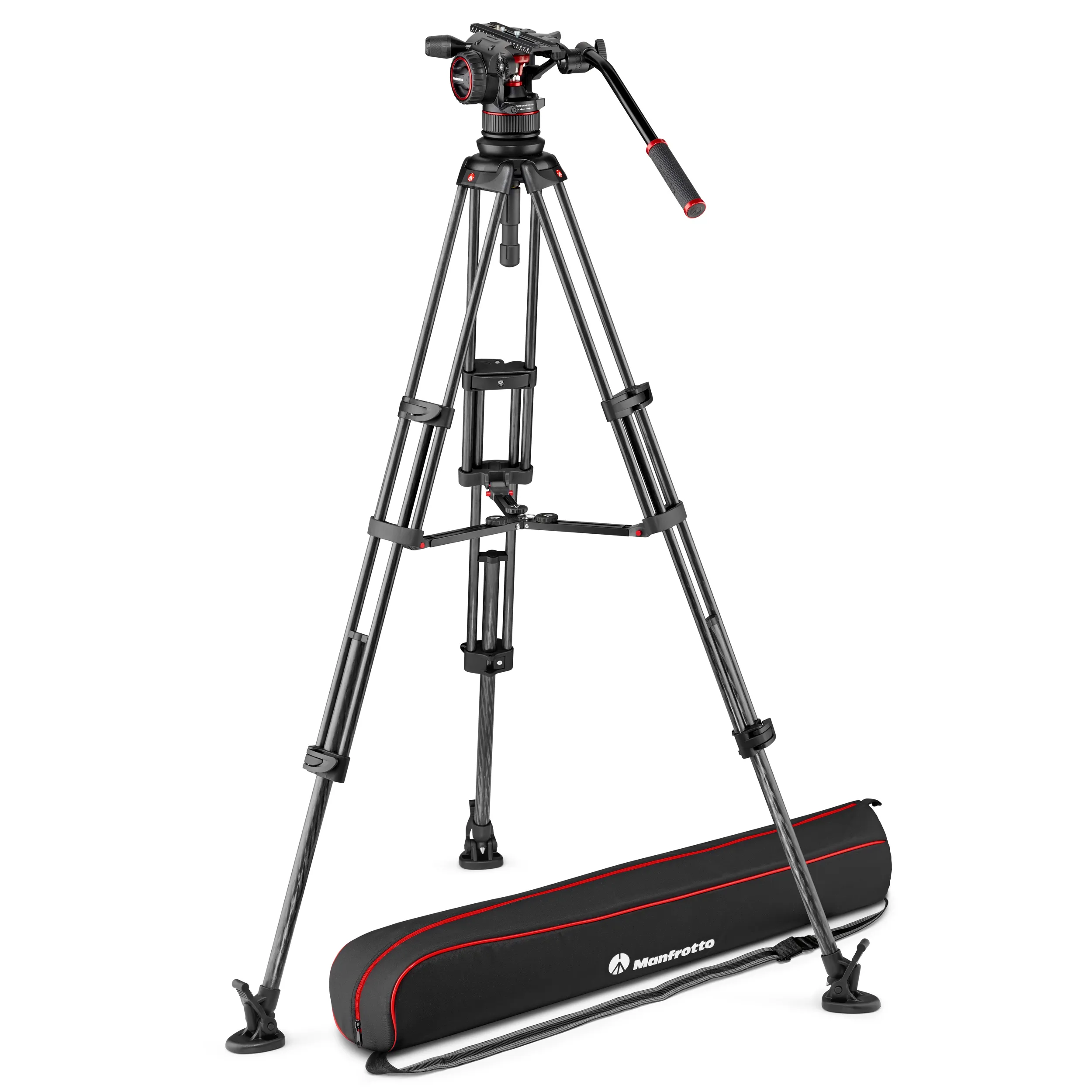 קיט חצובת וידאו סיבי פחמן בעלת ספרדר אמצעי Manfrotto MVKN12TWINMC