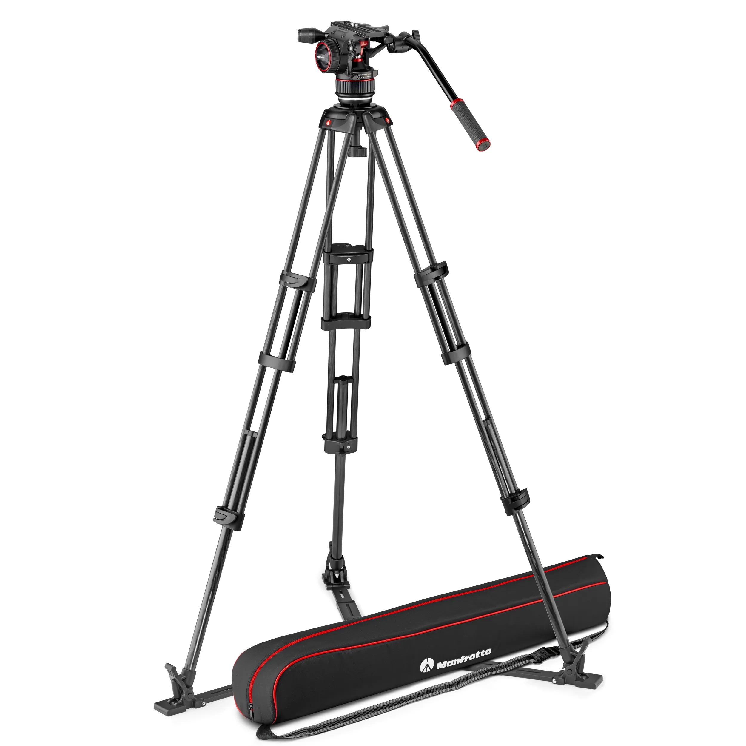 קיט חצובת וידאו סיבי פחמן Nitrotech N8 וחצובה MVTTWINGC עם ספרדר תחתון