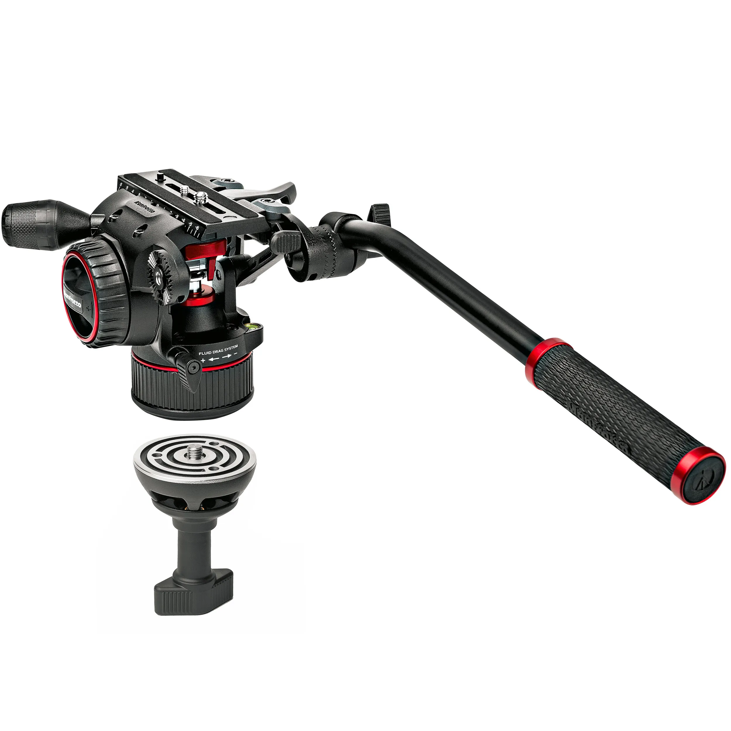 קיט חצובת וידאו סיבי פחמן Nitrotech N8 וחצובה MVTTWINGC עם ספרדר תחתון