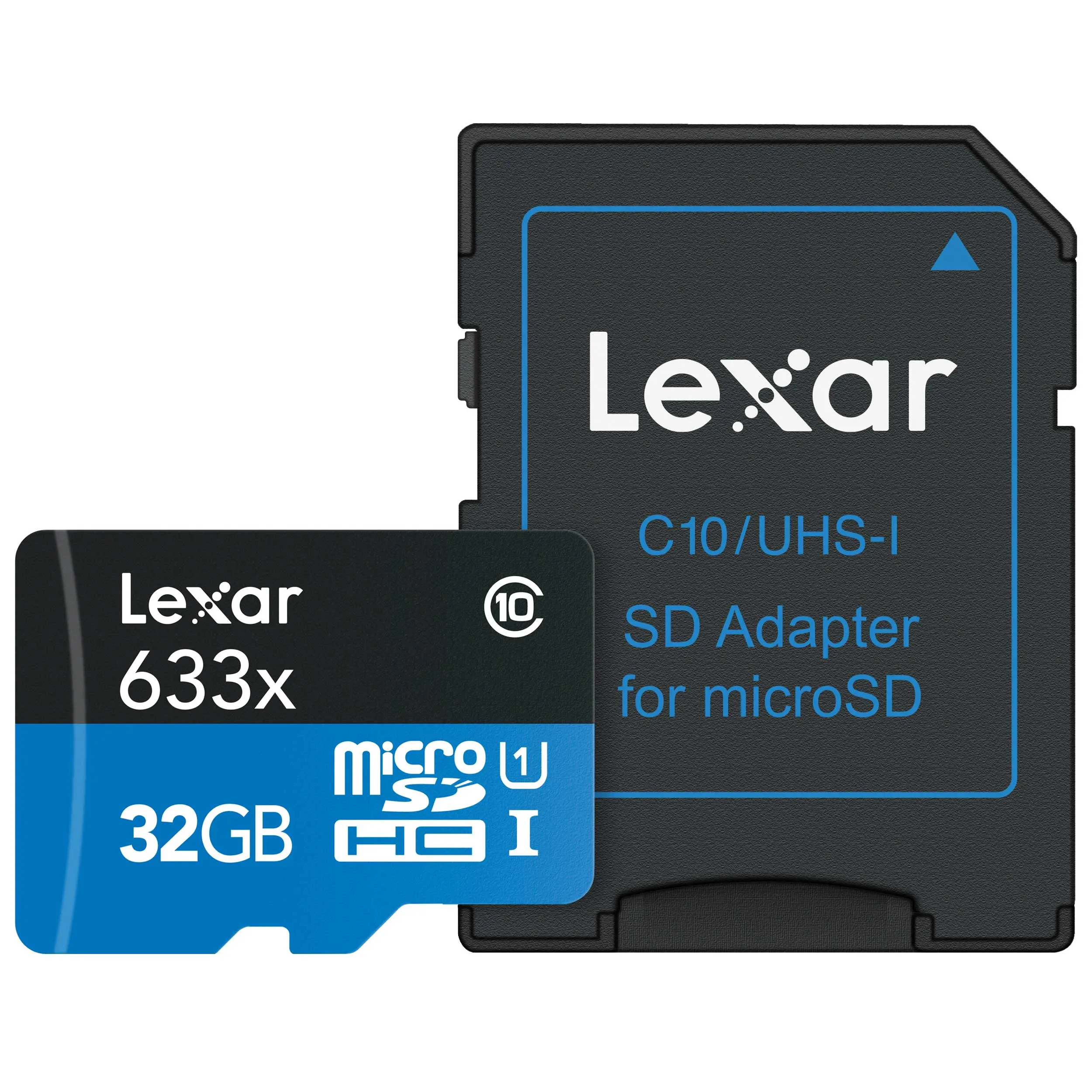 כרטיס זיכרון Lexar 32GB microSDHC UHS-I Class-10  עם מתאם SD