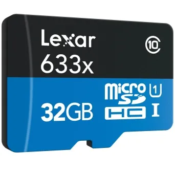 כרטיס זיכרון Lexar 32GB microSDHC UHS-I Class-10  עם מתאם SD