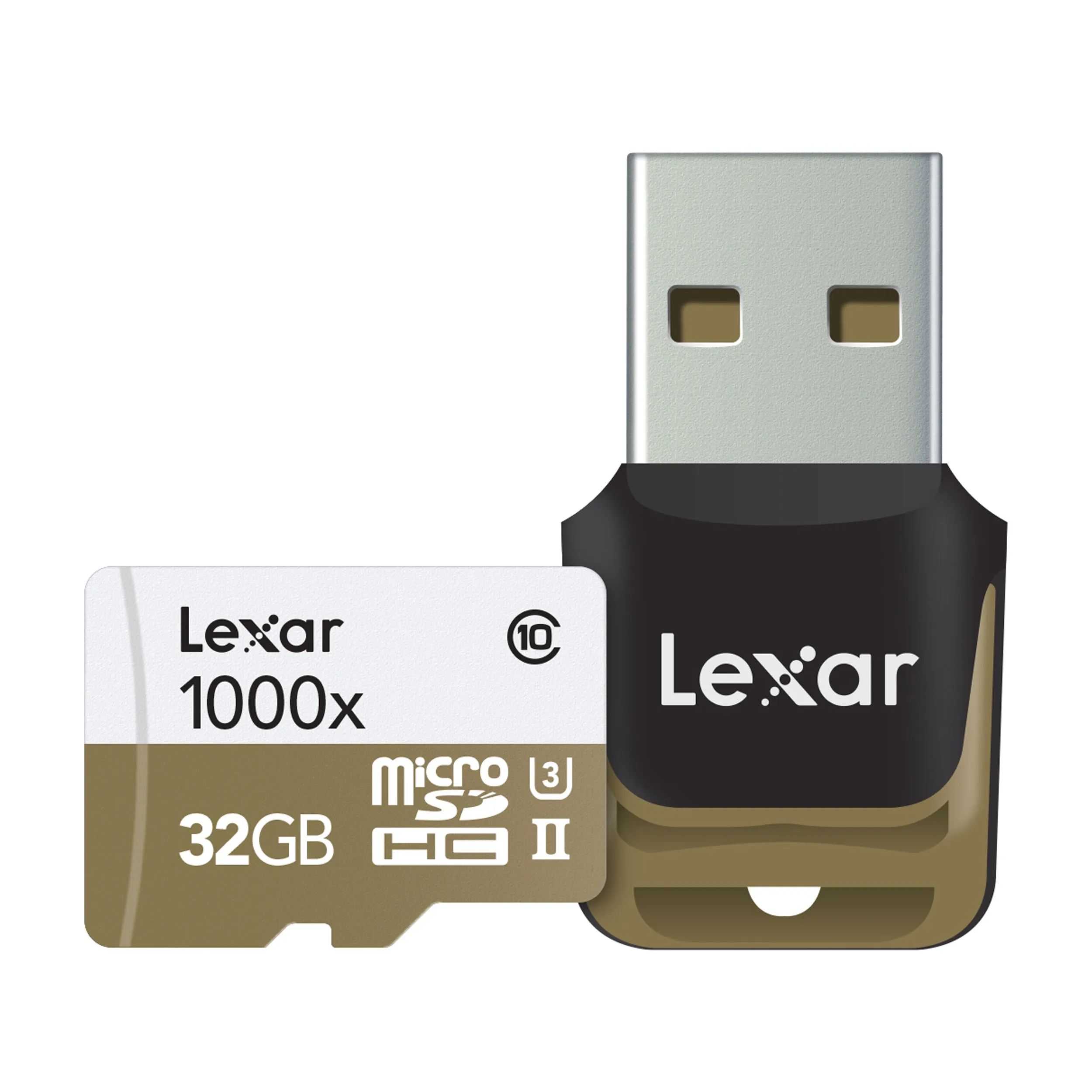 כרטיס זיכרון Lexar 32GB microSDHC UHS-II 1000x U3 עם קורא ל-USB
