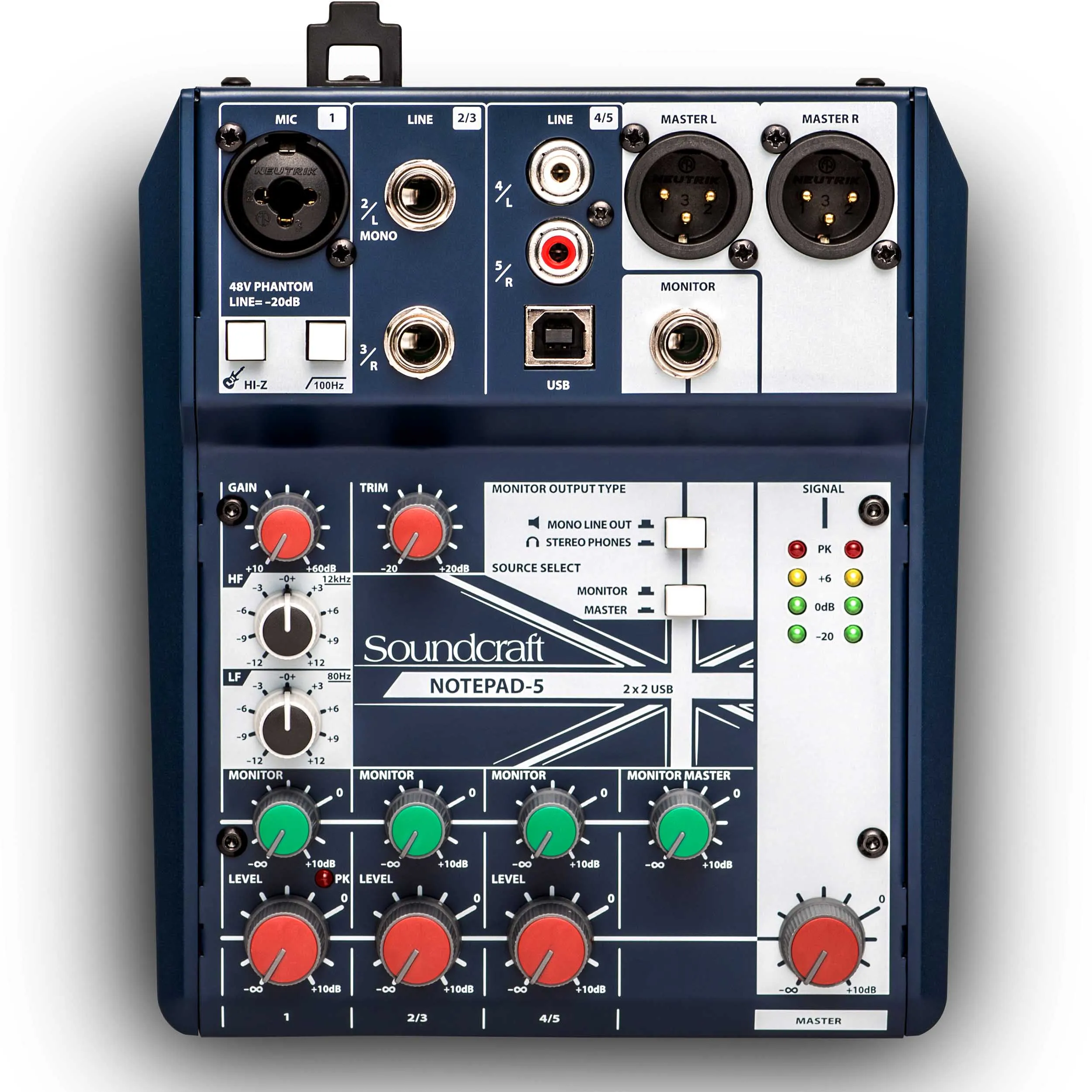 מיקסר 5 ערוצים ממשק Soundcraft Notepad-5 USB