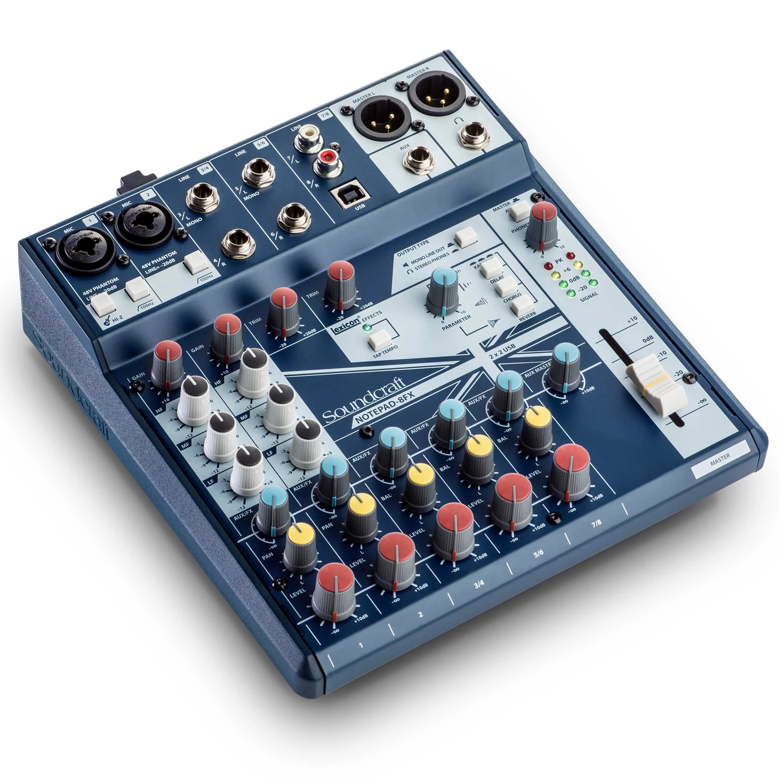 מיקסר 8 ערוצים עם אפקטים מובנים וממשק Soundcraft Notepad-8 USB