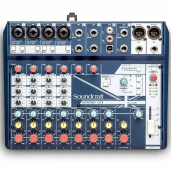 מיקסר 12 ערוצים עם אפקטים מובנים וממשק Soundcraft Notepad-12FX USB
