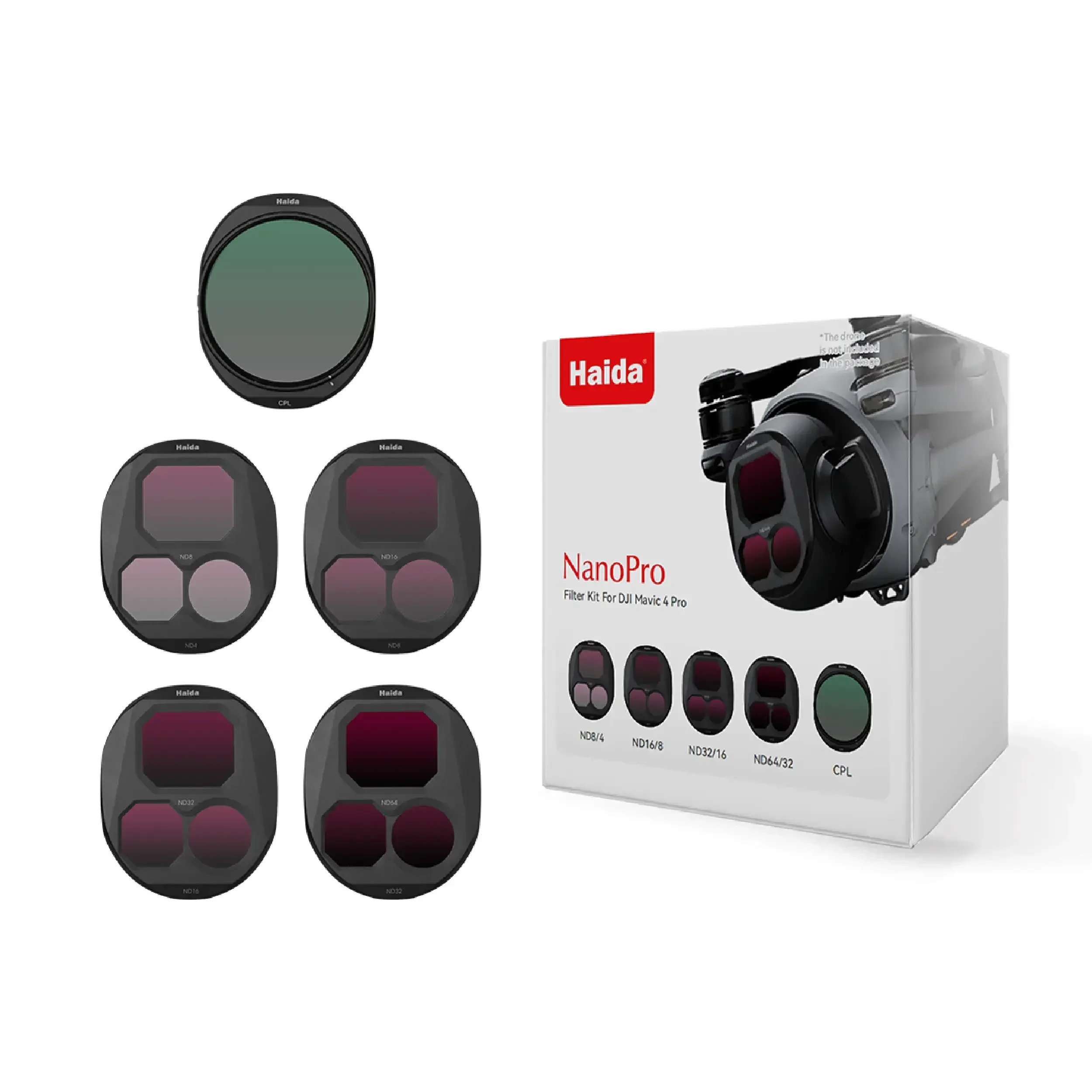 ערכת 5 פילטרים עבור רחפן Haida NanoPro DJI Mavic 4 Pro