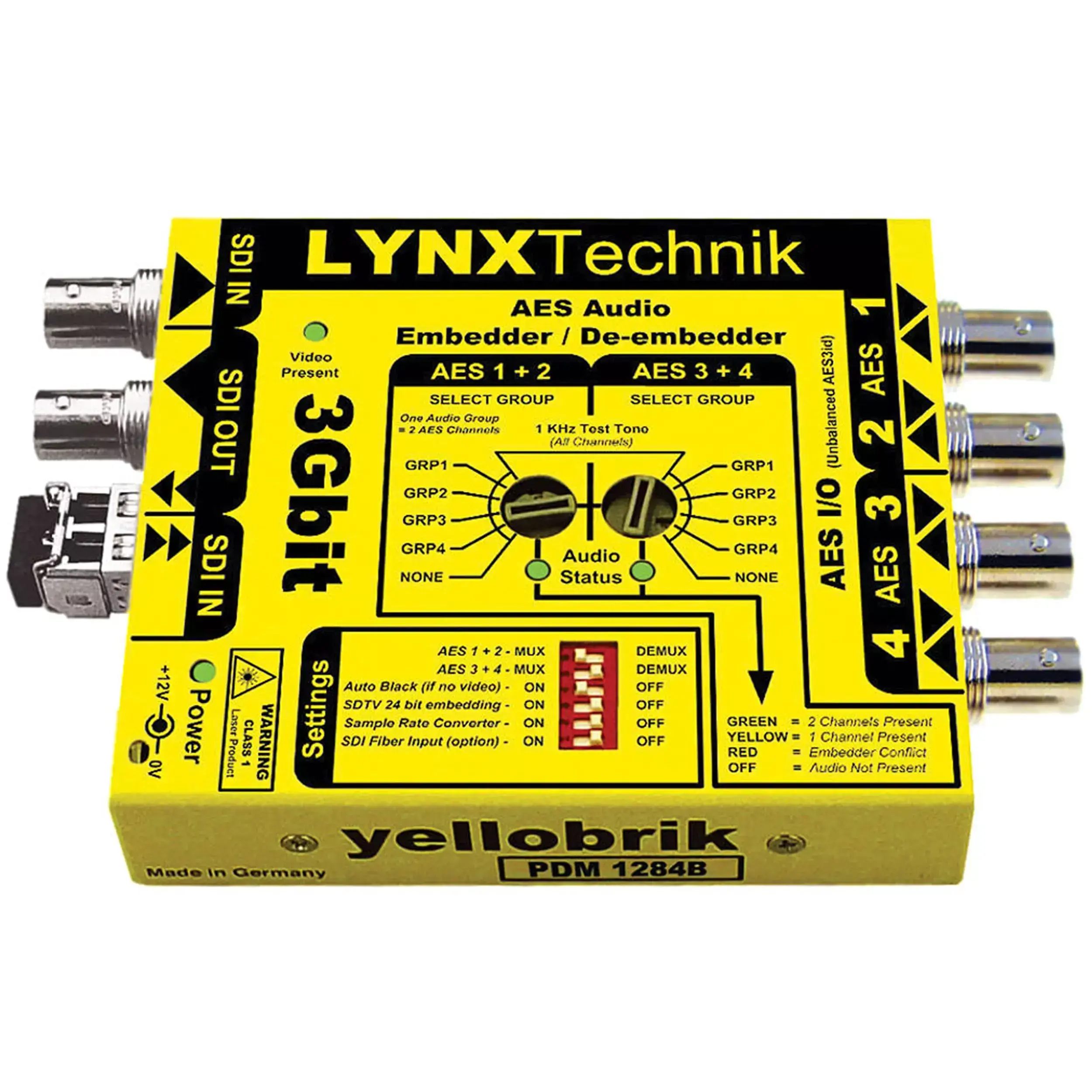 LYNX PDM 1284 B AES audio Embedder / De-embedder (unbalanced AES)