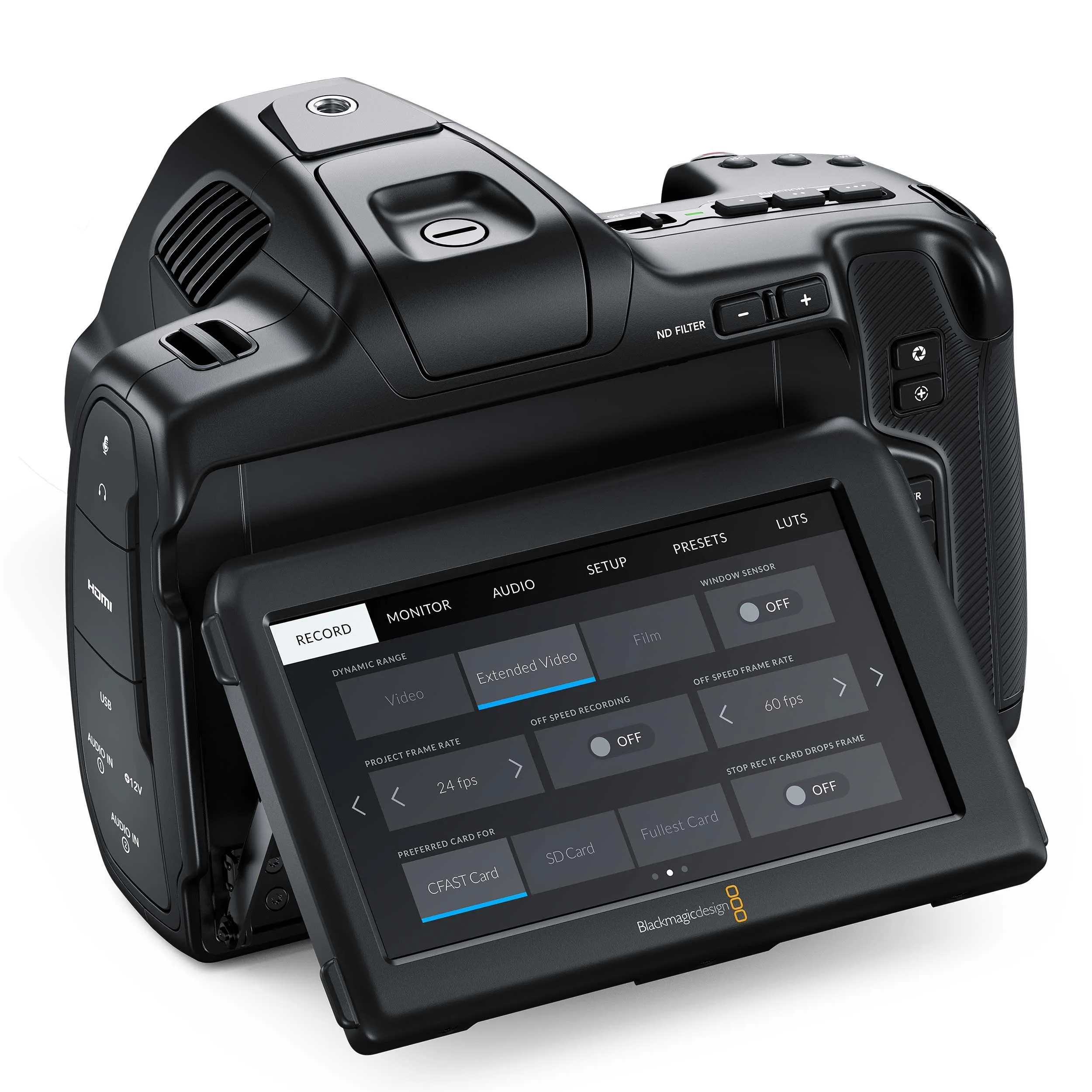 מצלמה Blackmagic Pocket Cinema Camera 6K Pro --שנתיים אחריות