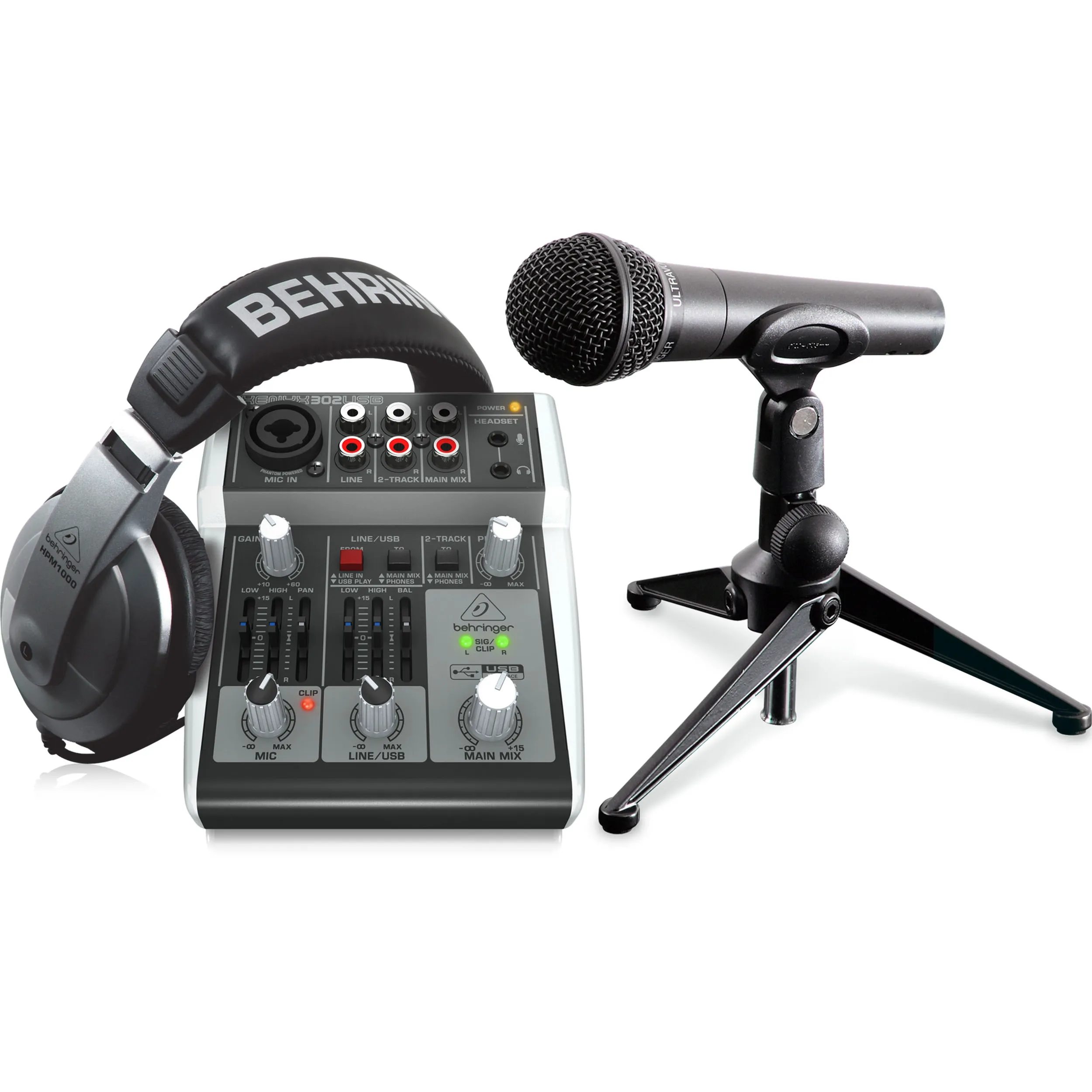 ערכת אולפן פודקאסט ביתי BEHRINGER PODCASTUDIO 2 USB