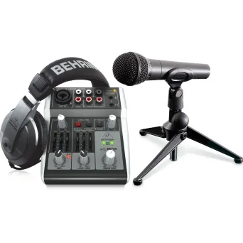 ערכת אולפן פודקאסט ביתי BEHRINGER PODCASTUDIO 2 USB