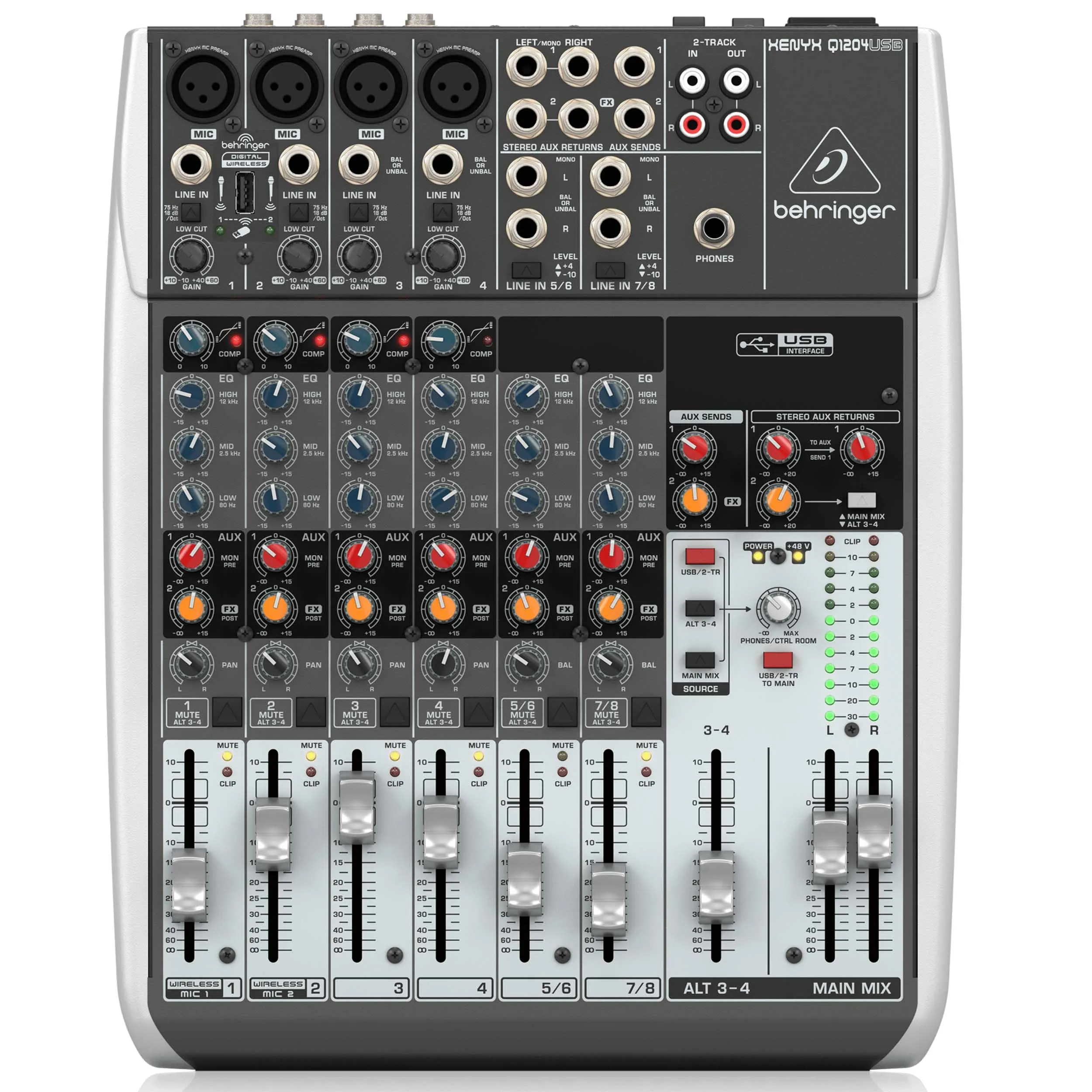 מיקסר 12 כניסות עם ממשק Behringer Xenyx Q1204USB USB