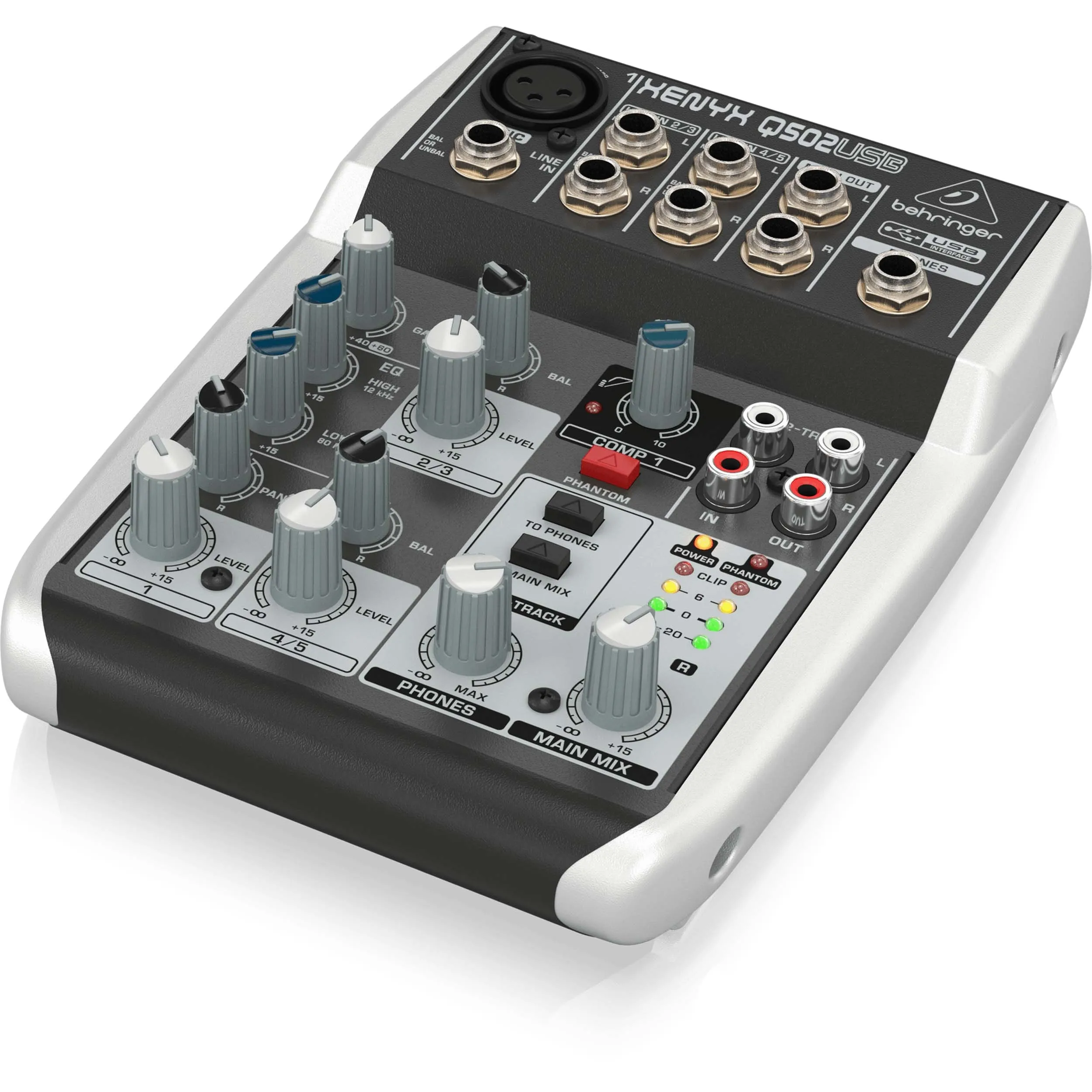מיקסר קומפקטי 5 כניסות עם ממשק Behringer Xenyx Q502USB USB