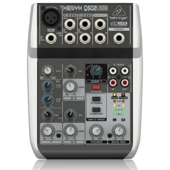 מיקסר קומפקטי 5 כניסות עם ממשק Behringer Xenyx Q502USB USB