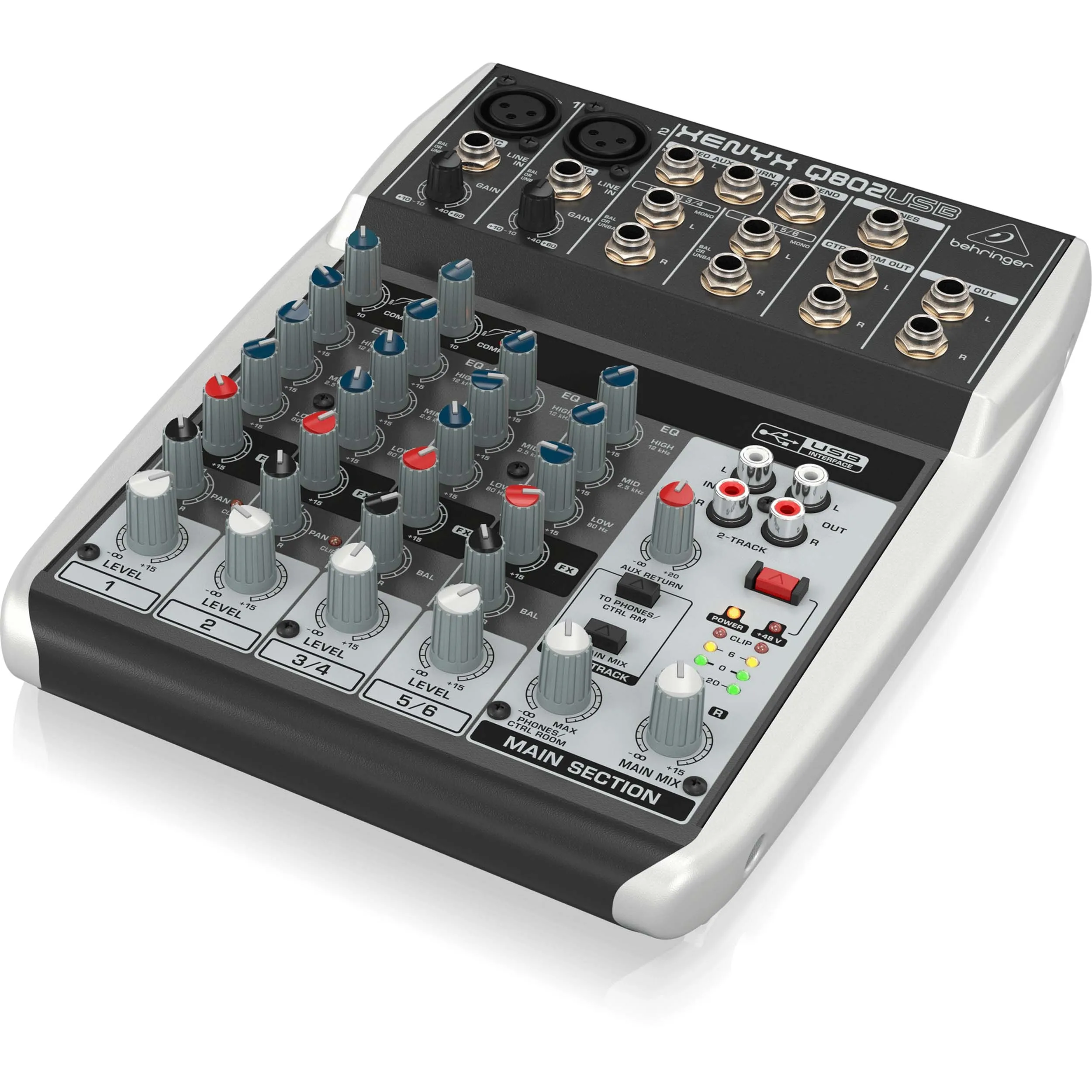 מיקסר 8 כניסות עם ממשק Behringer Xenyx Q802USB USB