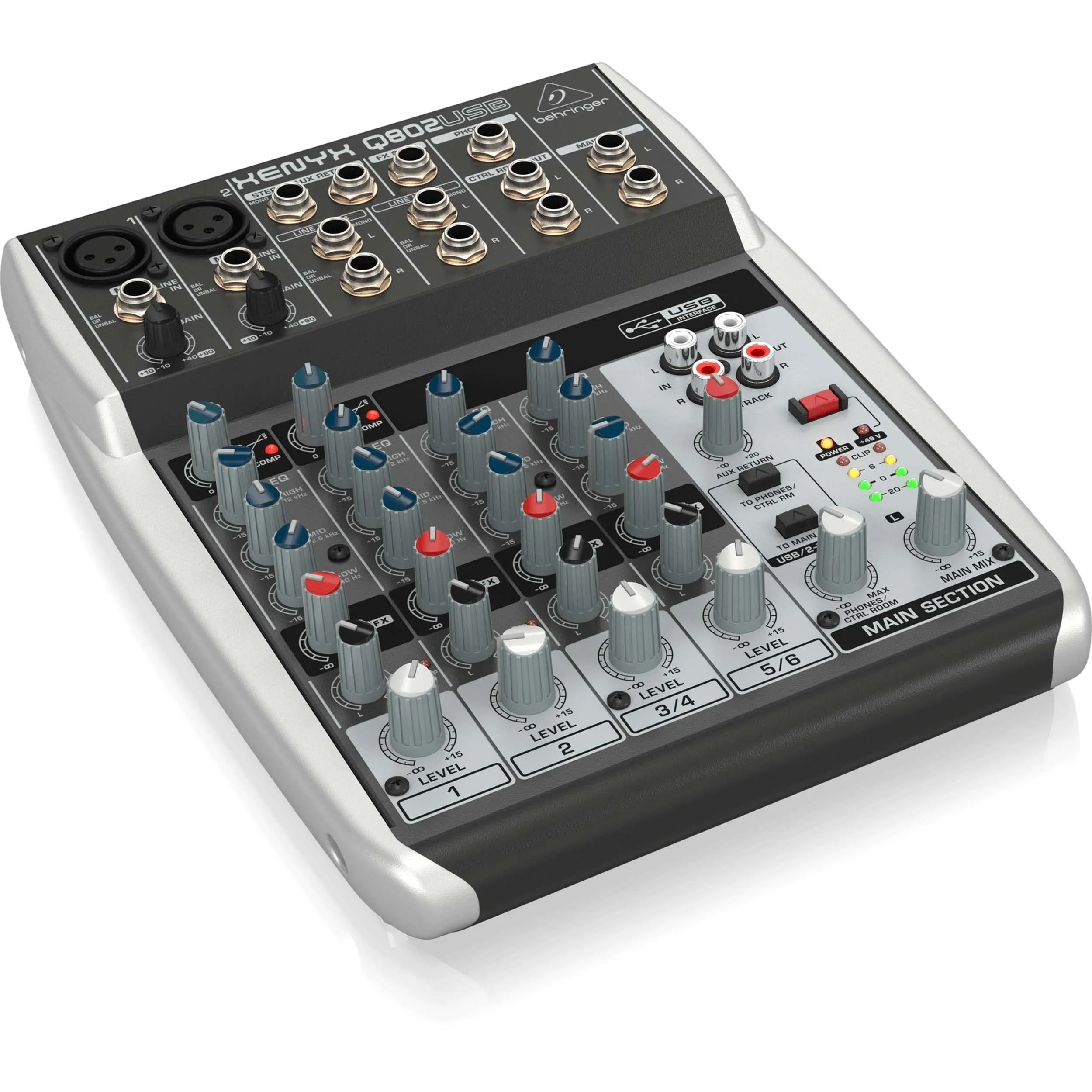 מיקסר 8 כניסות עם ממשק Behringer Xenyx Q802USB USB