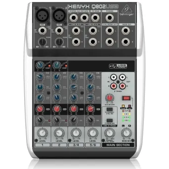 מיקסר 8 כניסות עם ממשק Behringer Xenyx Q802USB USB
