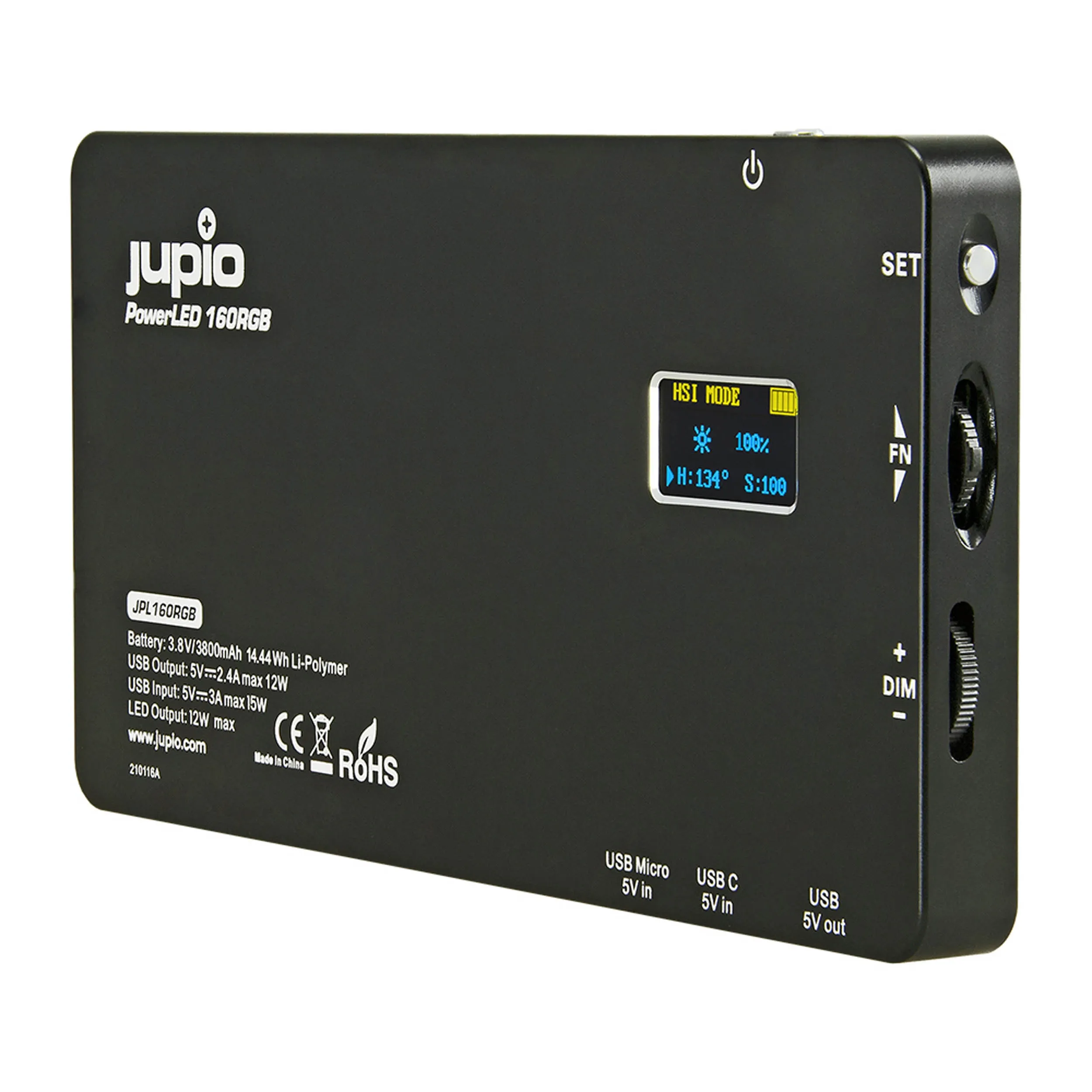 פנס 160 לדים Jupio PowerLED 160 RGB