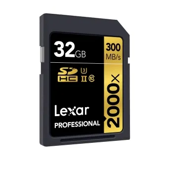 כרטיס זיכרון Lexar  32GB 2000x Professional SDHC UHS-II