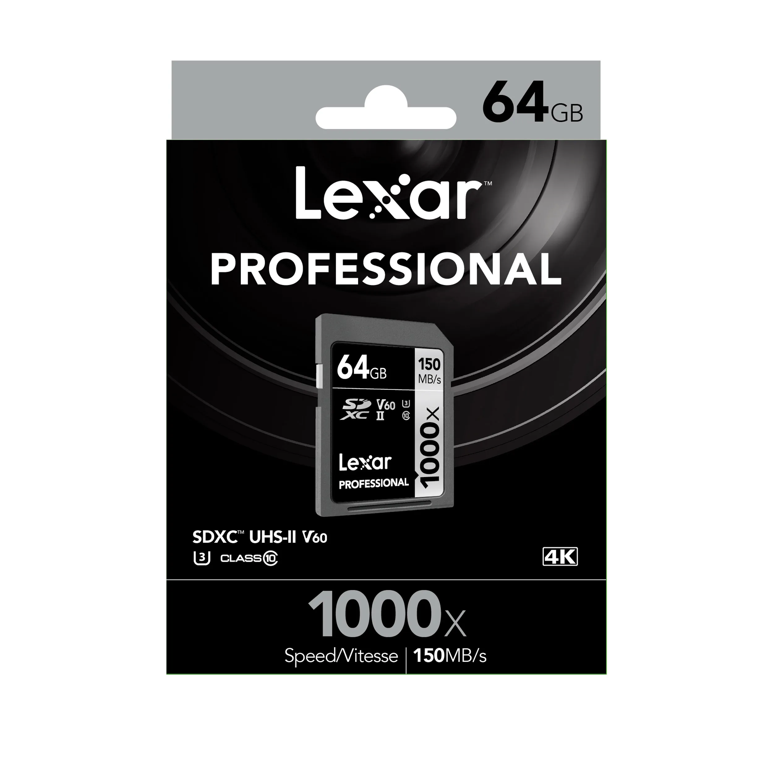 כרטיס זיכרון Lexar 64GB 1000x Professional SDXC UHS2