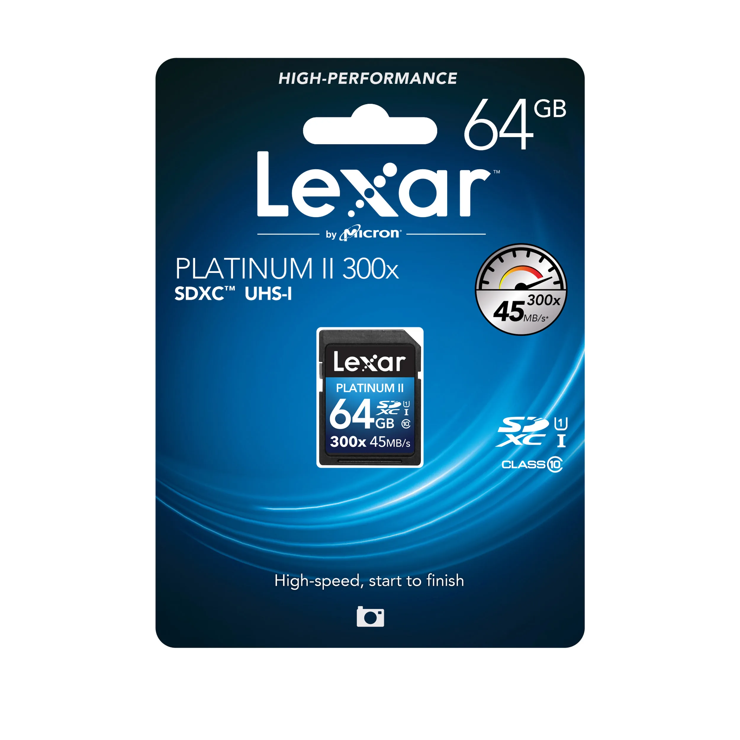 כרטיס זיכרון Lexar 64GB SDXC 300X Premium II (Class 10) U1