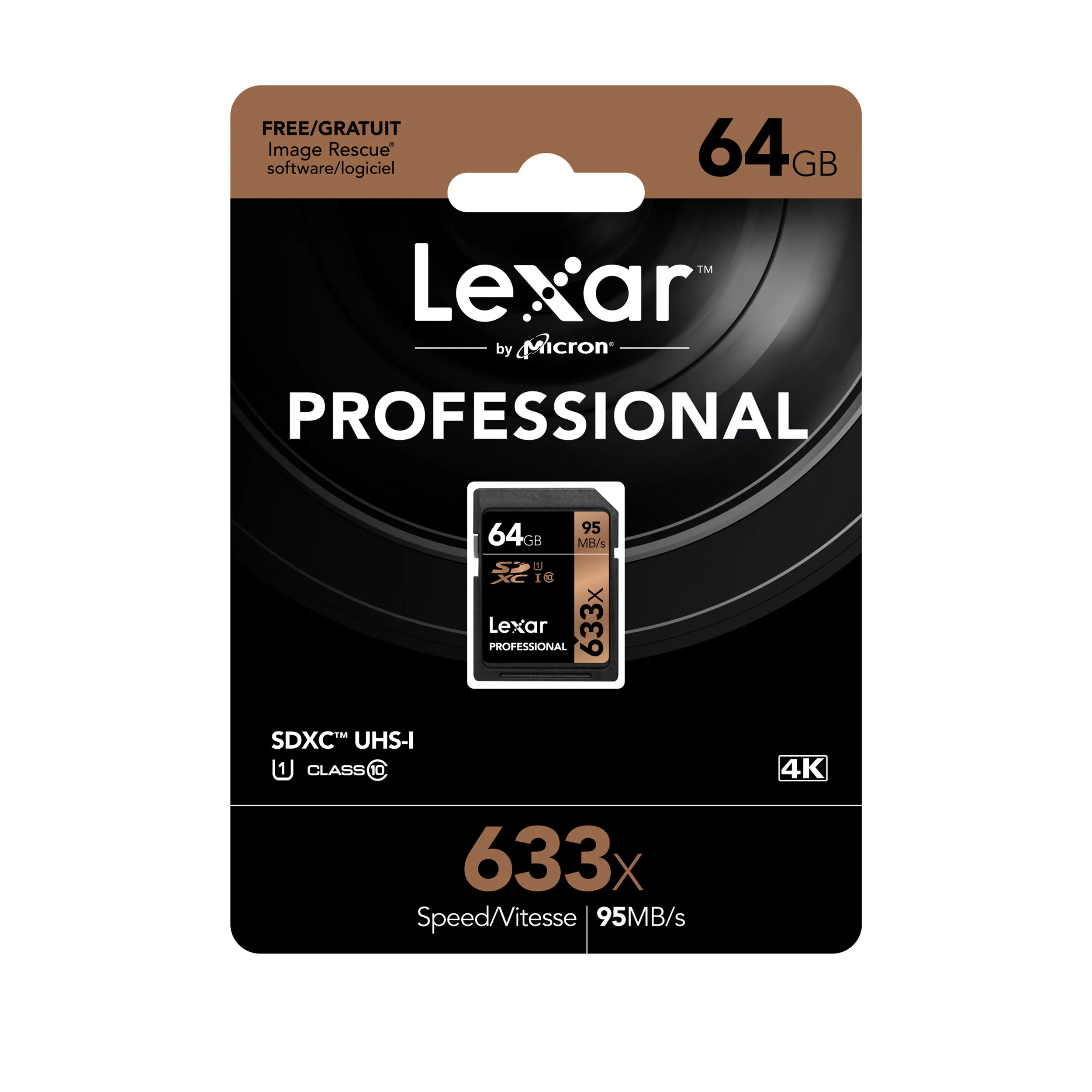 כרטיס זיכרון Lexar 64GB 633X Professional SDXC UHS-1 (Class 10) U1