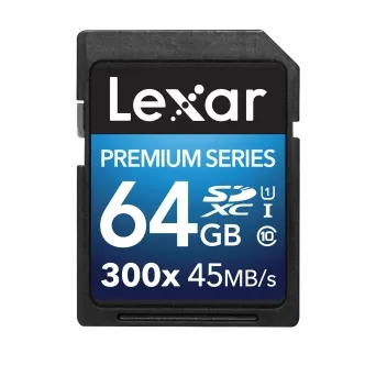 כרטיס זיכרון Lexar 64GB SDXC 300X Premium II (Class 10) U1