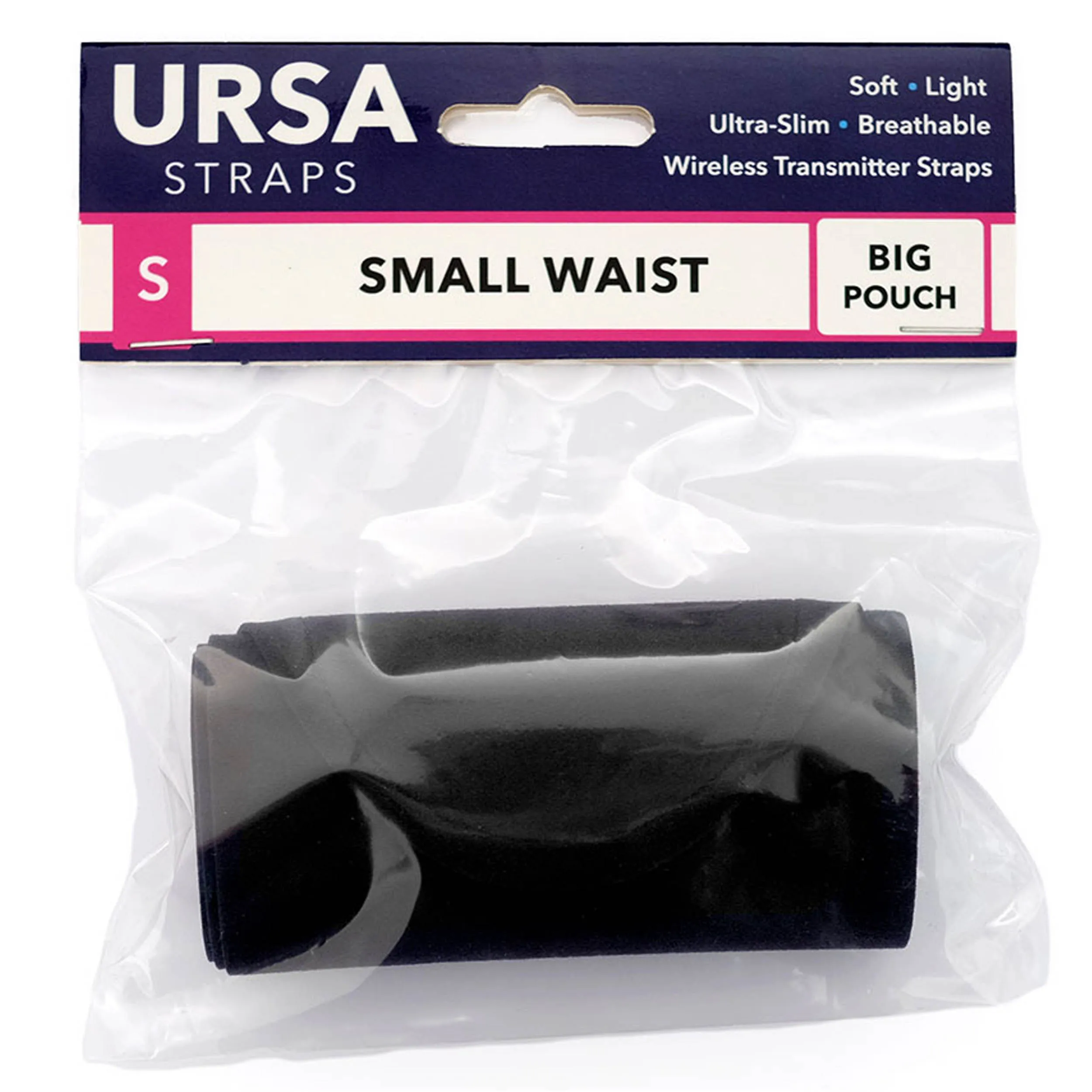 רצועת מותן קטנה, פאוץ' משדר גדול, צבע שחור URSA Straps