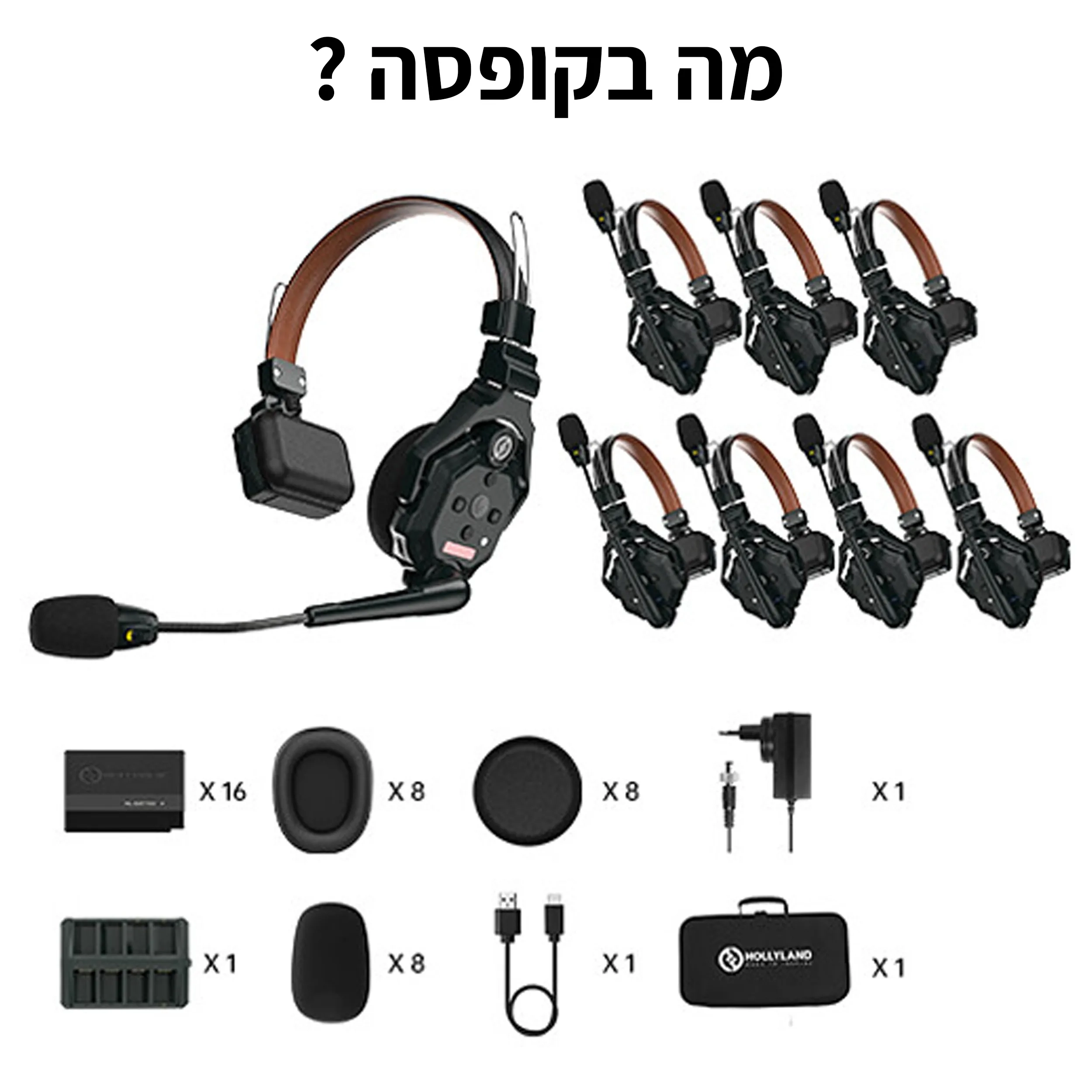 מערכת אינטרקום אלחוטי מתקדמת 8 משתמשים Hollyland Solidcom C1 PRO-8S