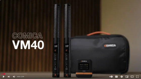 מערכת 2 מיקרופונים כיווניים אלחוטיים Comica VM40 COMBO