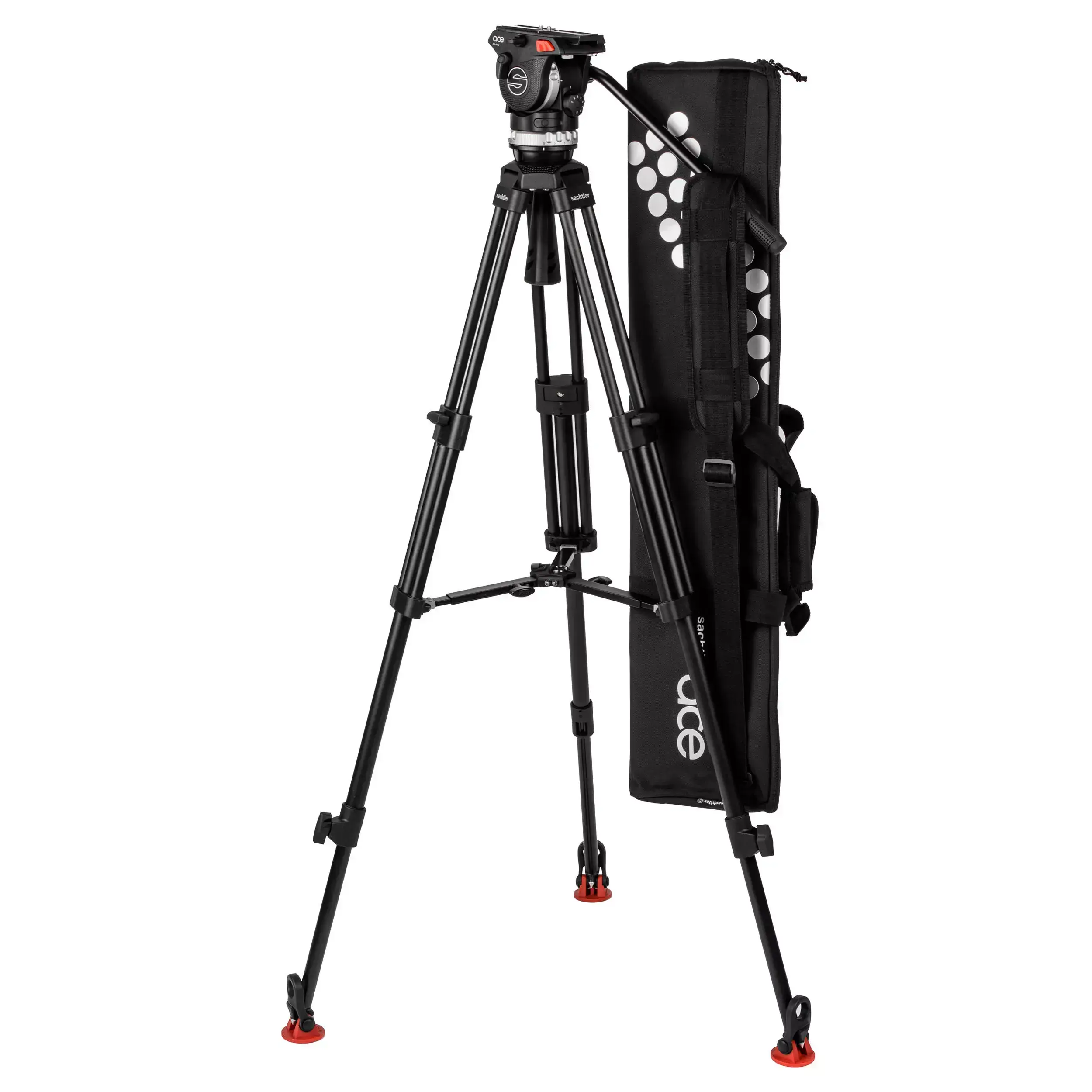 חצובת אלומיניום וראש Sachtler Ace XL בעלת ספרדר אמצעי