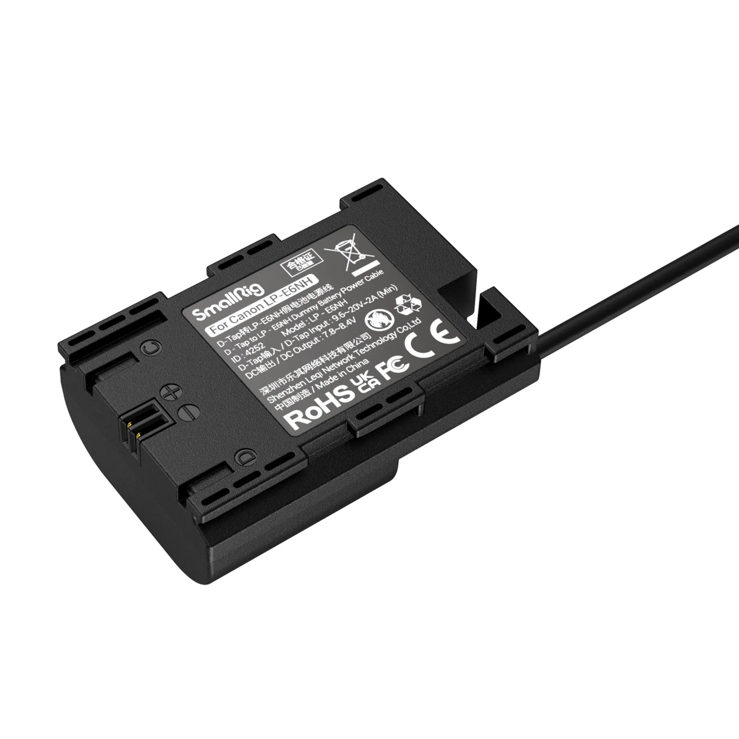 סוללת דמה LP-E6NH עם כבל מתח D-TAP דגם SmallRig 4252