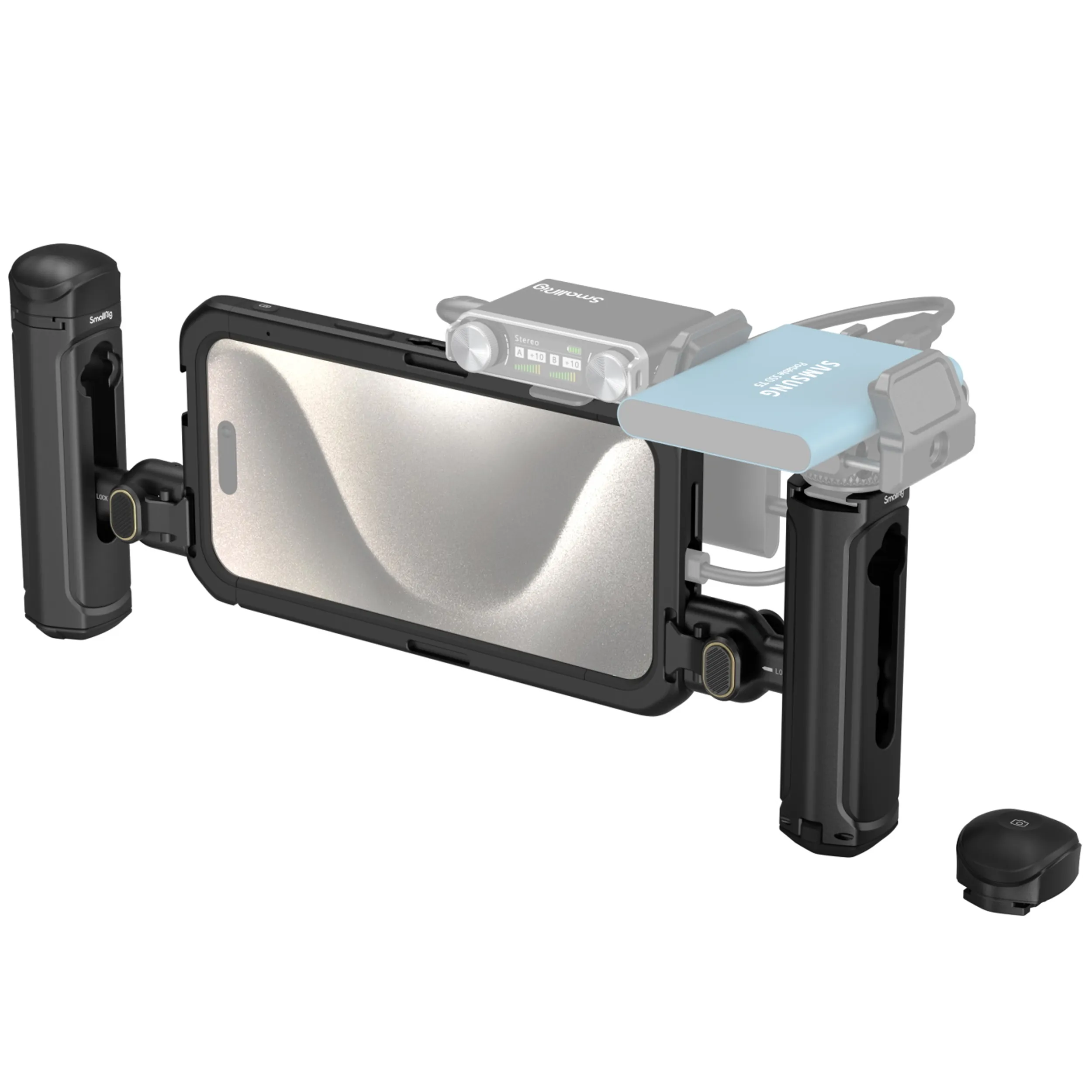 קיט כלוב + 2 ידיות צד ל-SmallRig 4392 iPhone 15 Pro Max