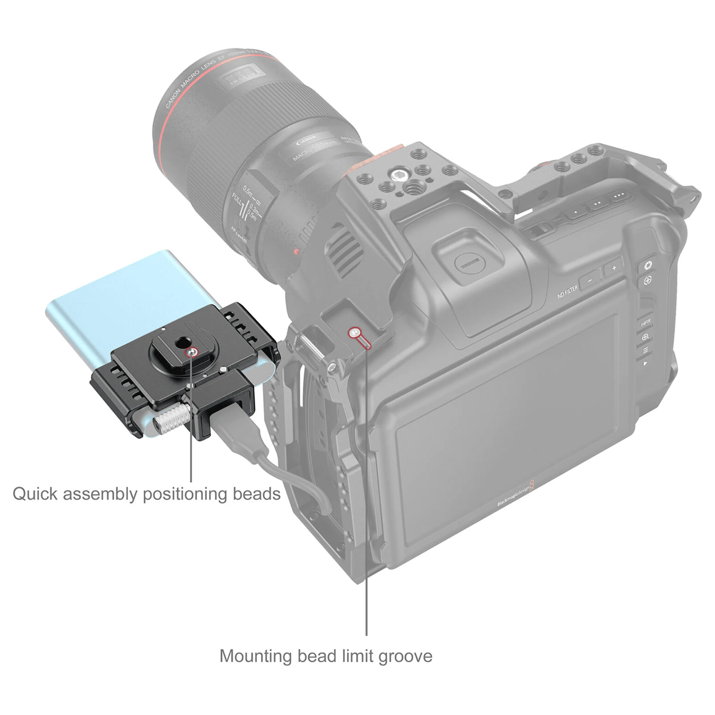 מחזיק הארד דיסק Samsung T5/T7 למצלמות SmallRig 3272