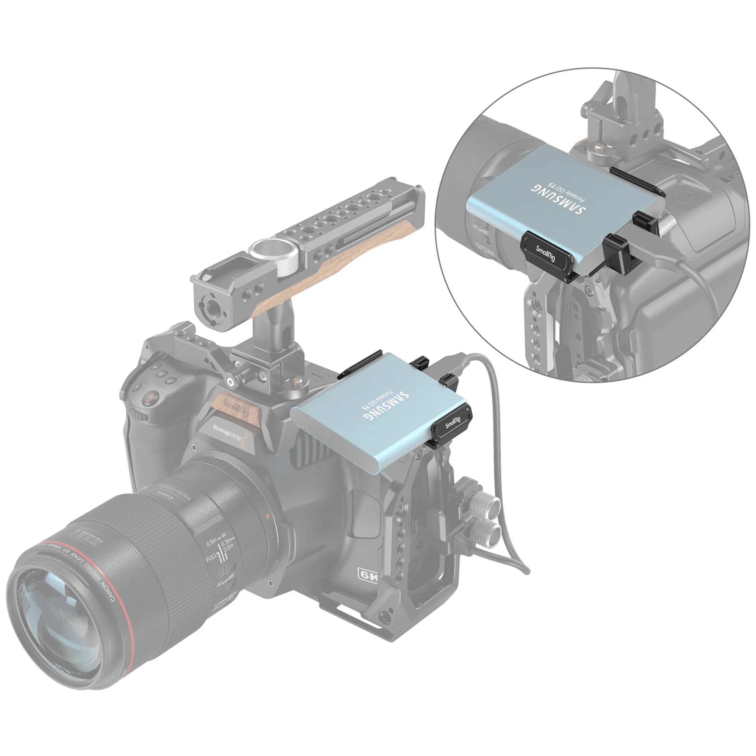 מחזיק הארד דיסק Samsung T5/T7 למצלמות SmallRig 3272