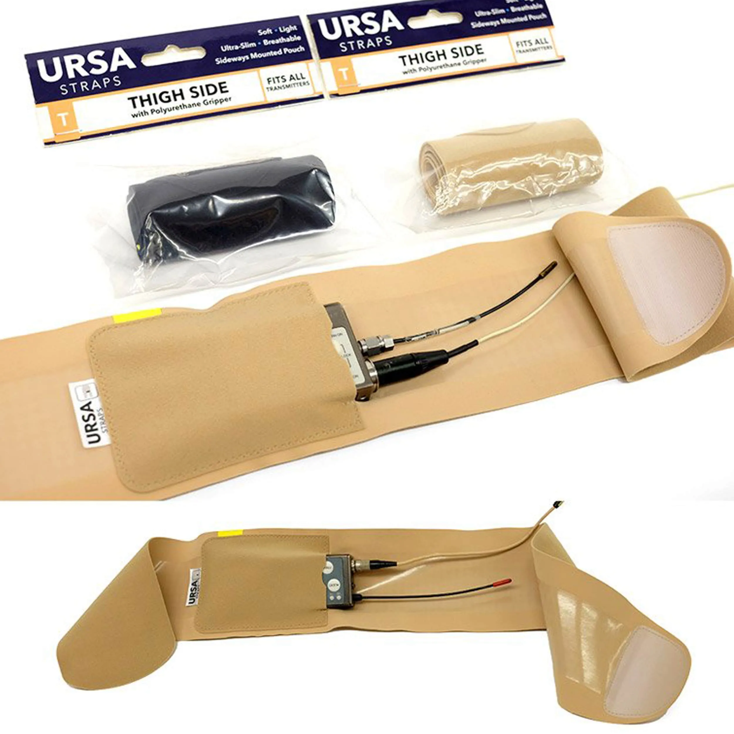 רצועת ירך למשדרים, פאוץ' צידי, צבע בז' URSA Straps