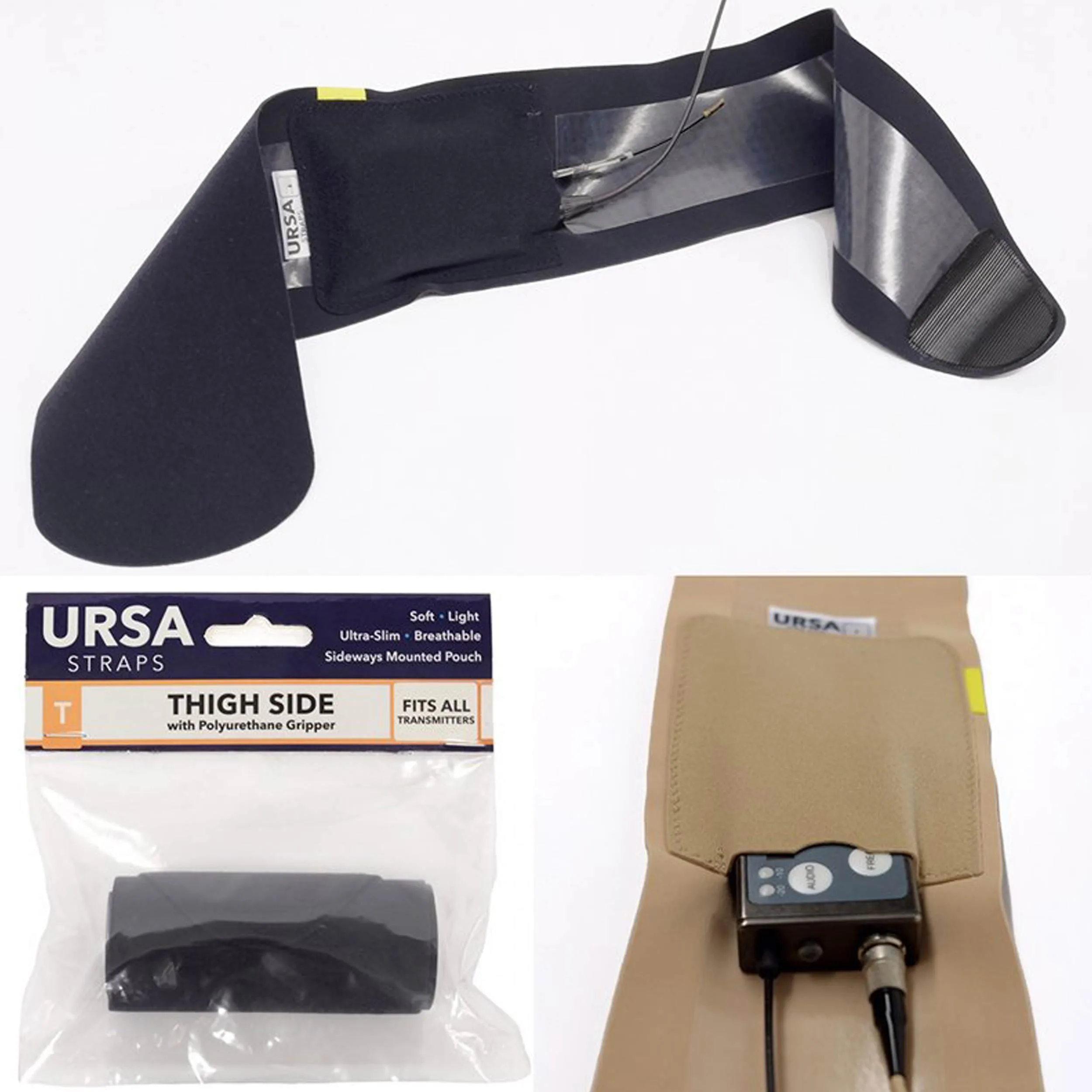 רצועת ירך למשדרים, פאוץ' צידי, צבע שחור URSA Straps