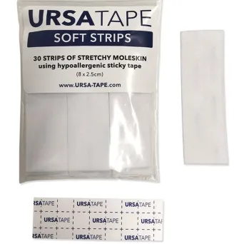 חבילת 30 רצועות רכות נדבקות 8X2.5 ס"מ צבע לבן URSA Straps