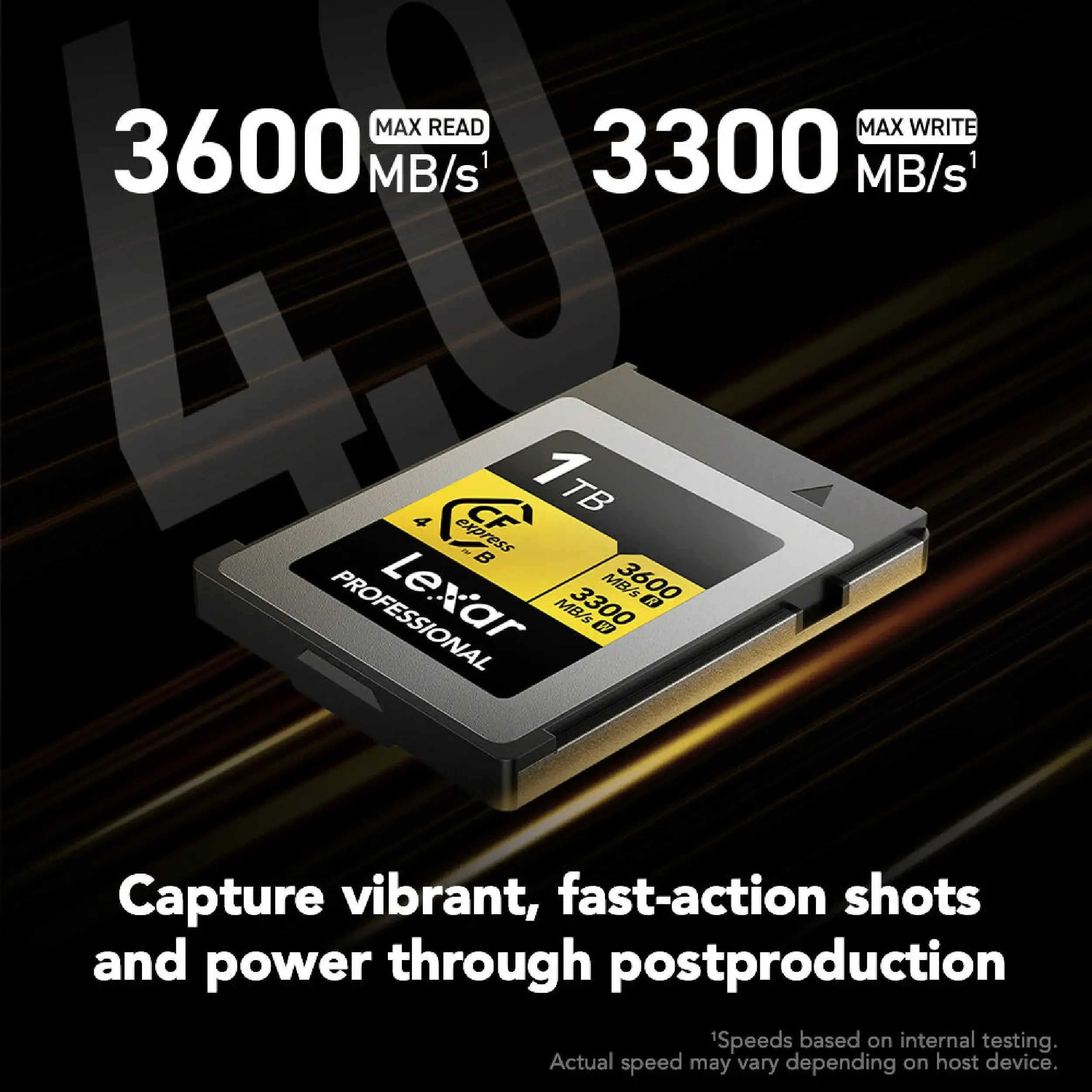 כרטיס זיכרון 1TB Lexar® Professional Gold CFexpress™ 4.0 Type-B