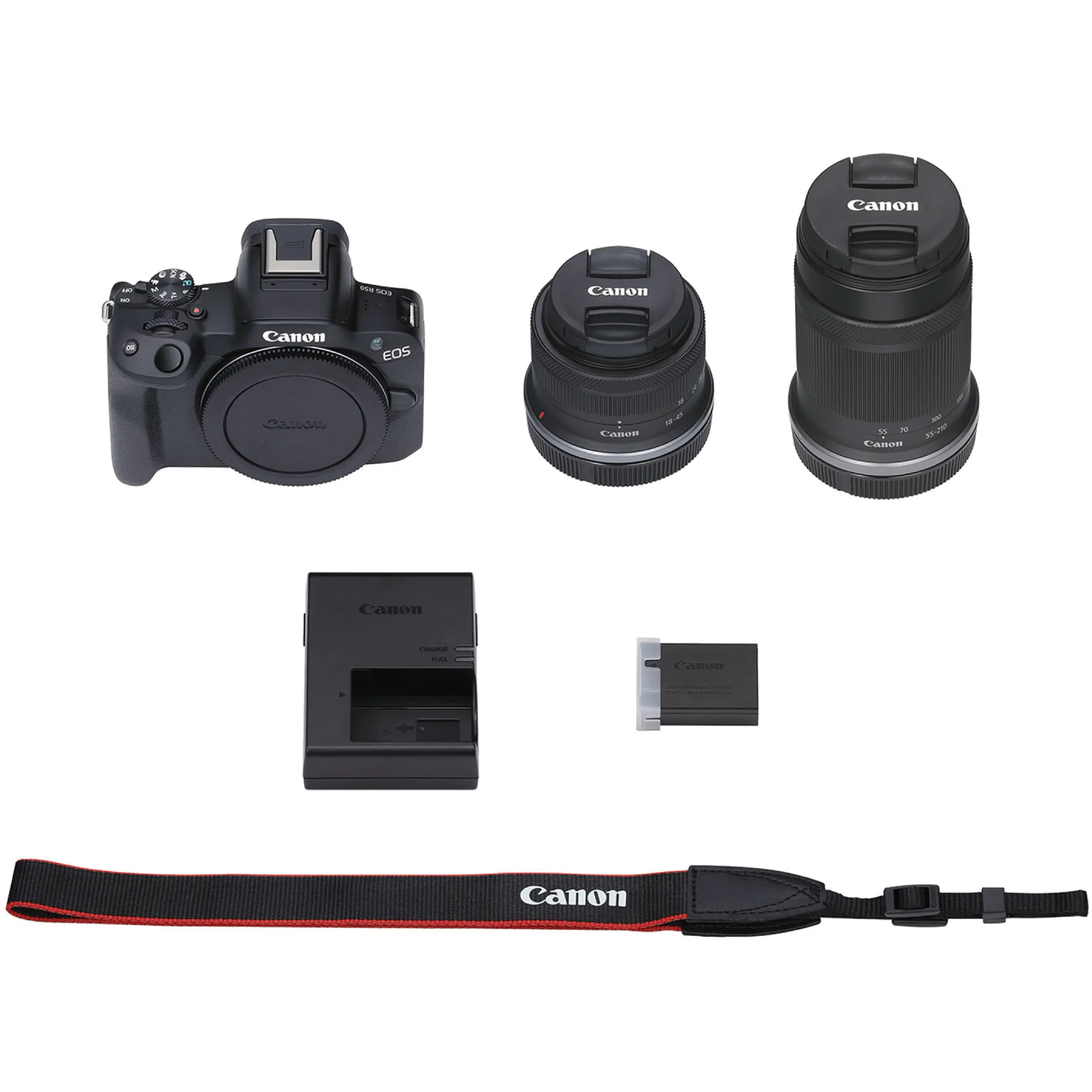 קיט מצלמה Canon R50 ועדשות RF-S 18-45+RF-S 55-210 IS