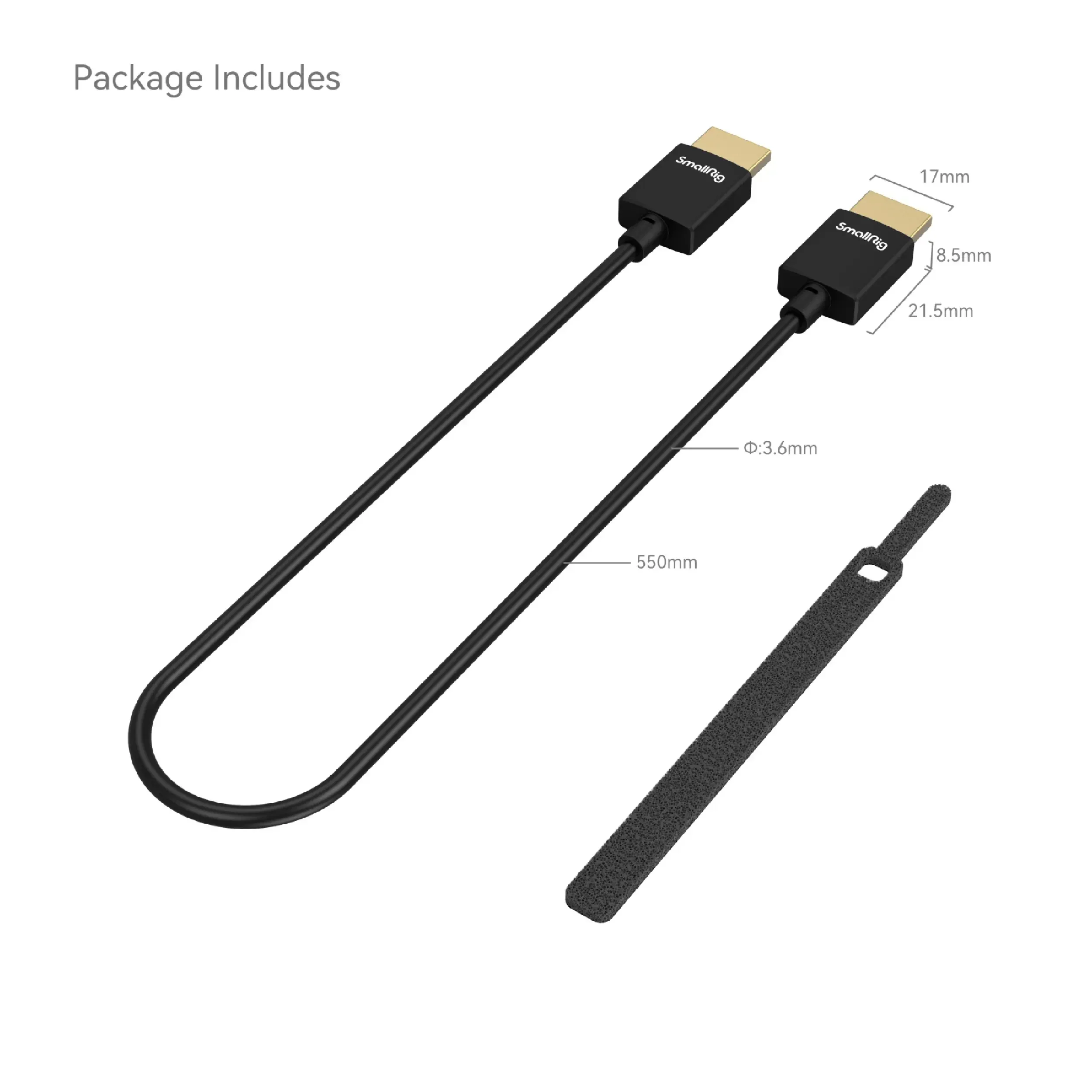 כבל HDMI 4K דק באורך 55 ס"מ Smallrig 2957B