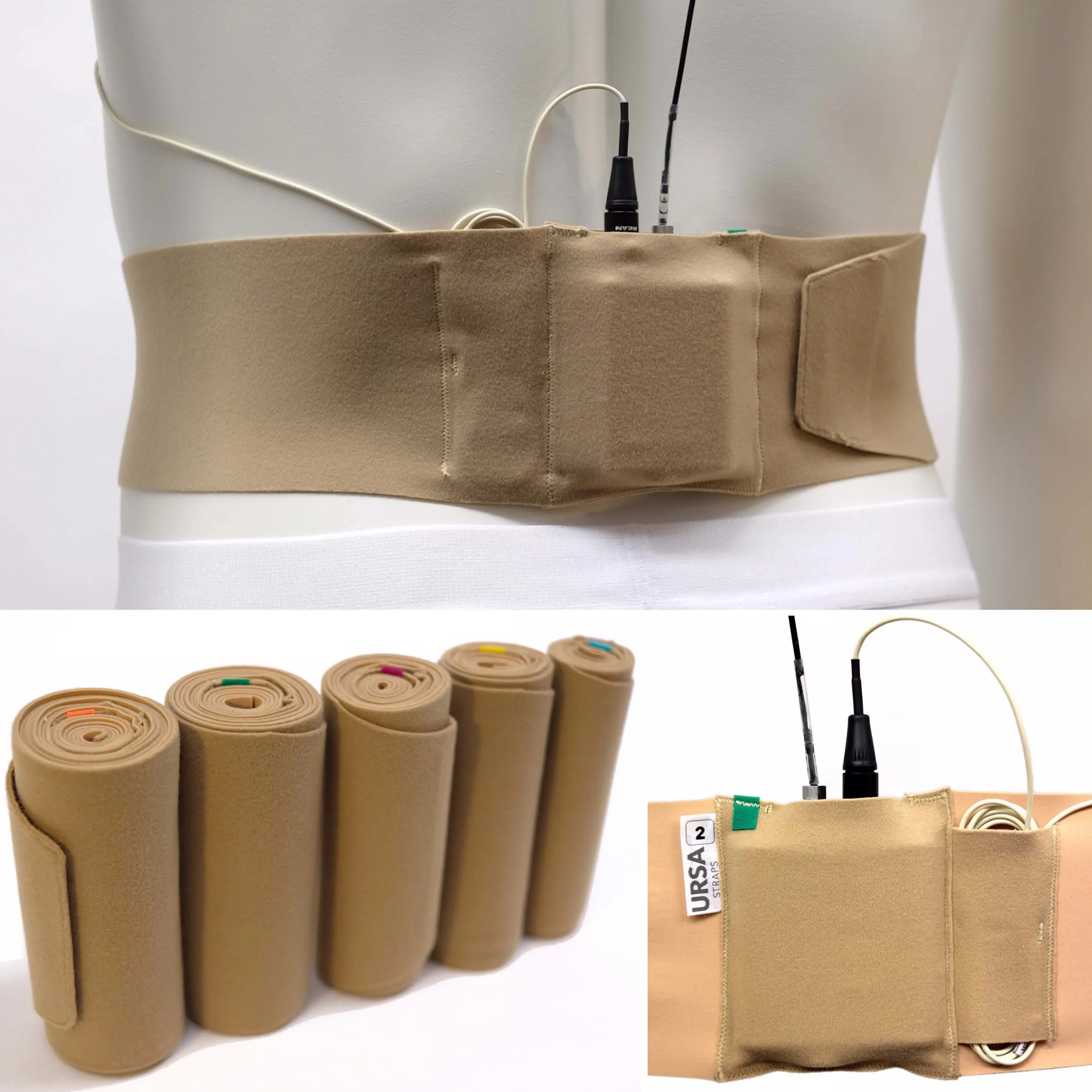 רצועת מותן גדולה, פאוץ' משדר גדול, צבע בז' URSA Straps