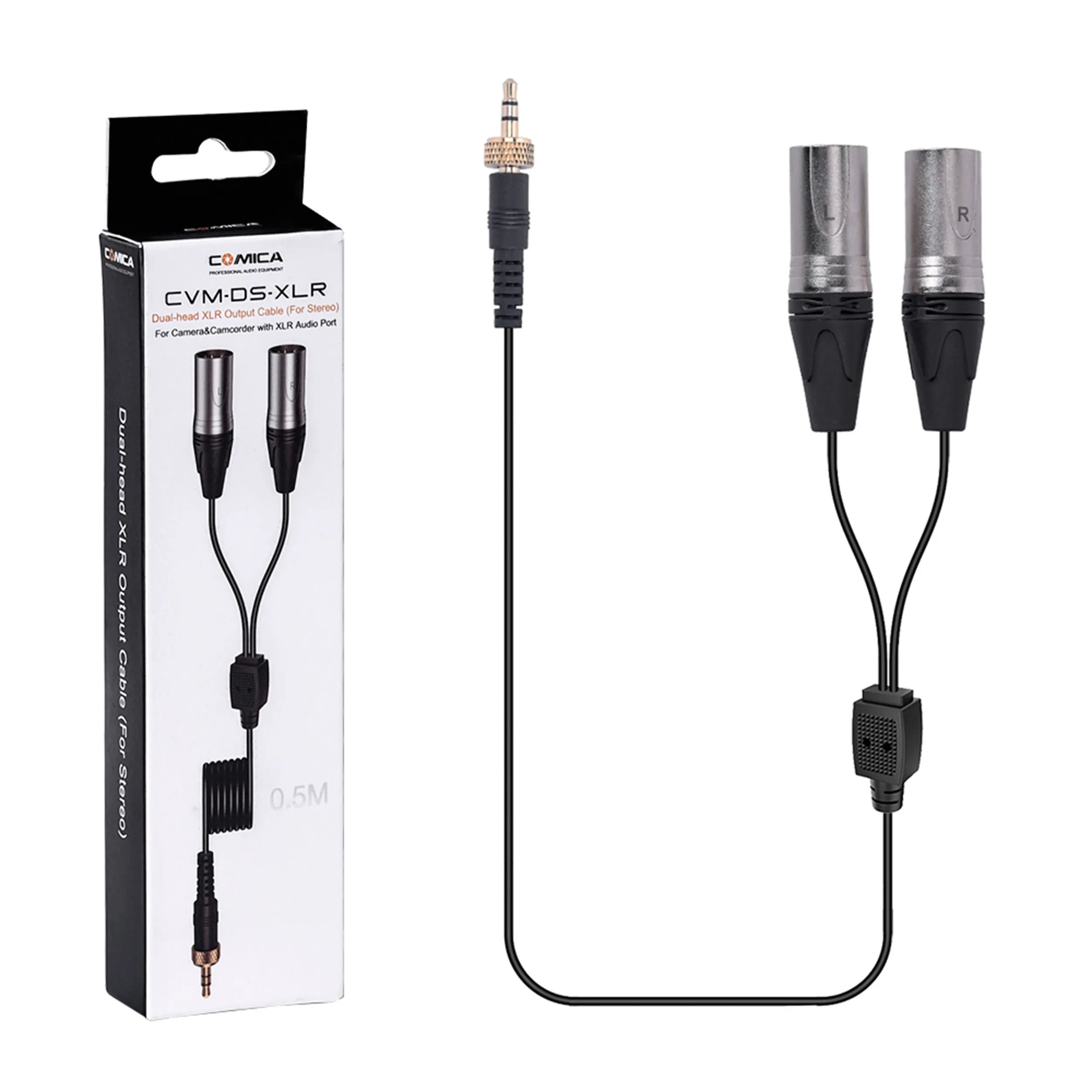 כבל מפצל Mini-Pl לשני XLR עבור מקלט COMICA