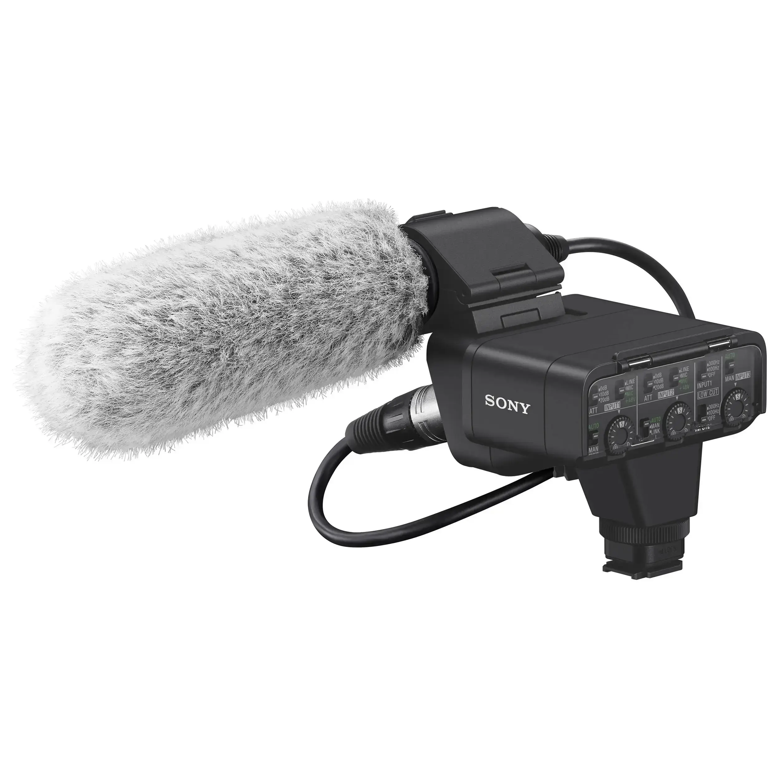 מתאם 2 ערוצים XLR כולל מיקרופון כיווני Sony XLR-K3M