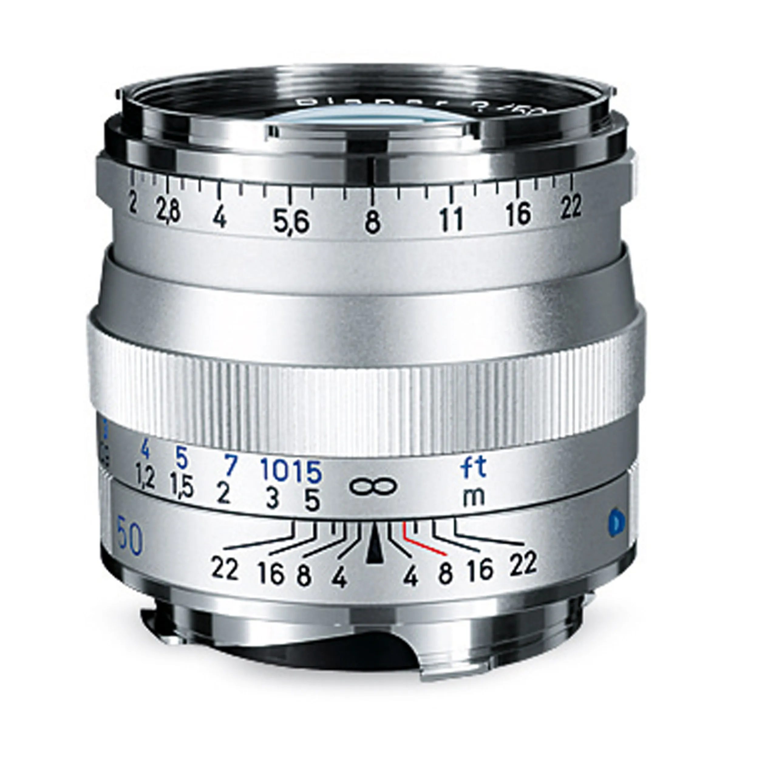 עדשת Zeiss Planar 50mm/f2.0 ZM - כסוף