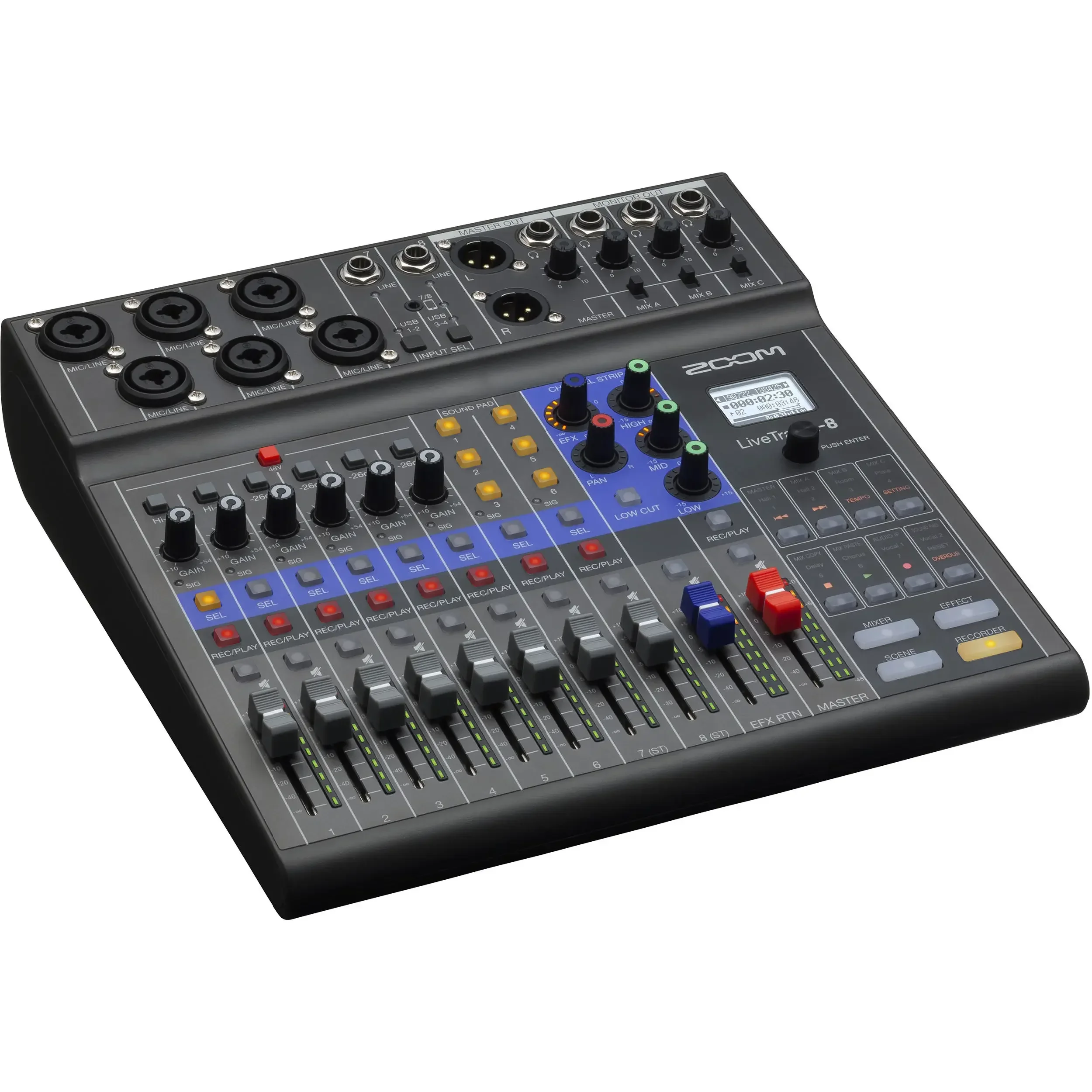 מיקסר ומקליט סאונד נייד 8 ערוצים Zoom LiveTrak L-8