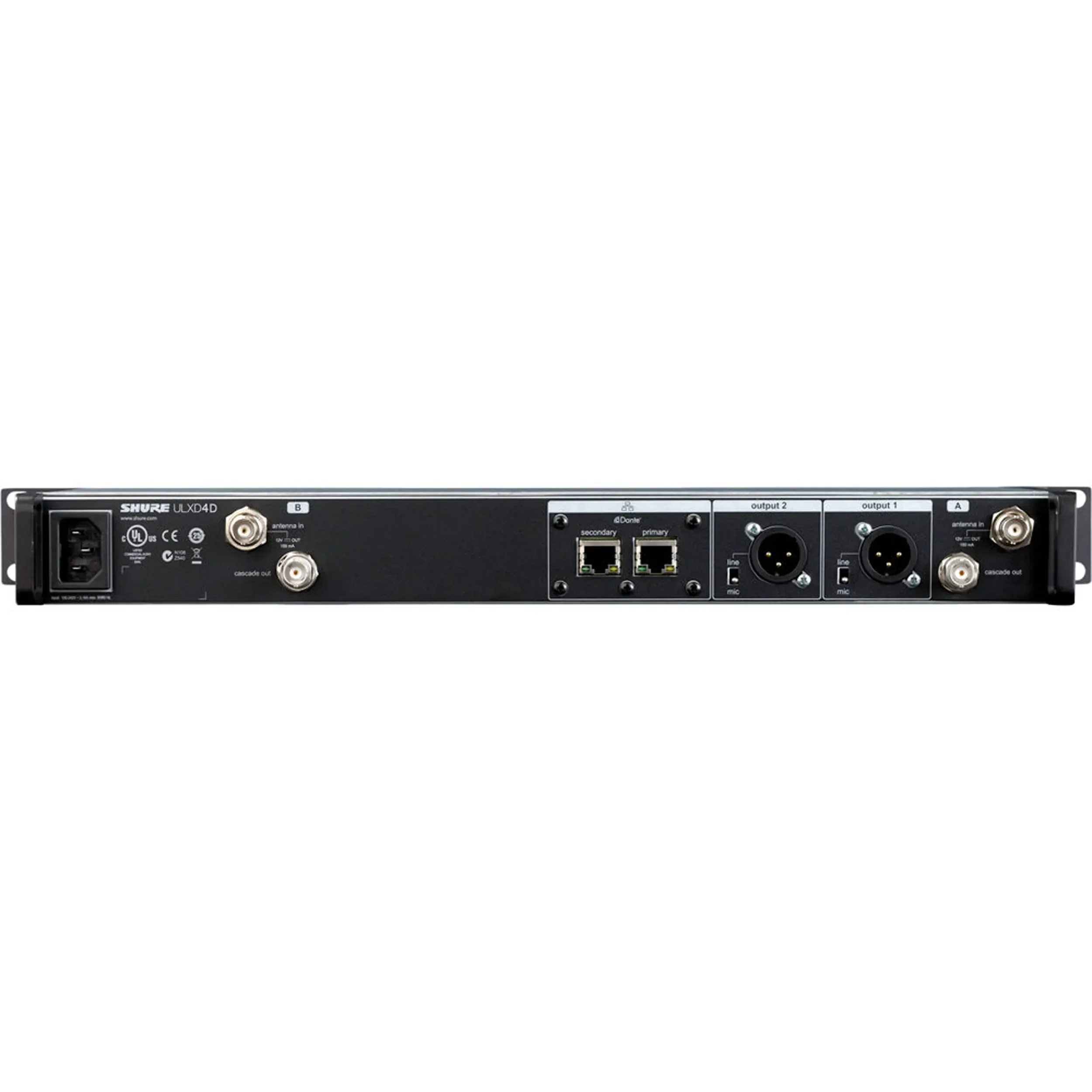 מקלט 2 ערוצים למערכת אלחוטית דיגיטלית Shure ULXD