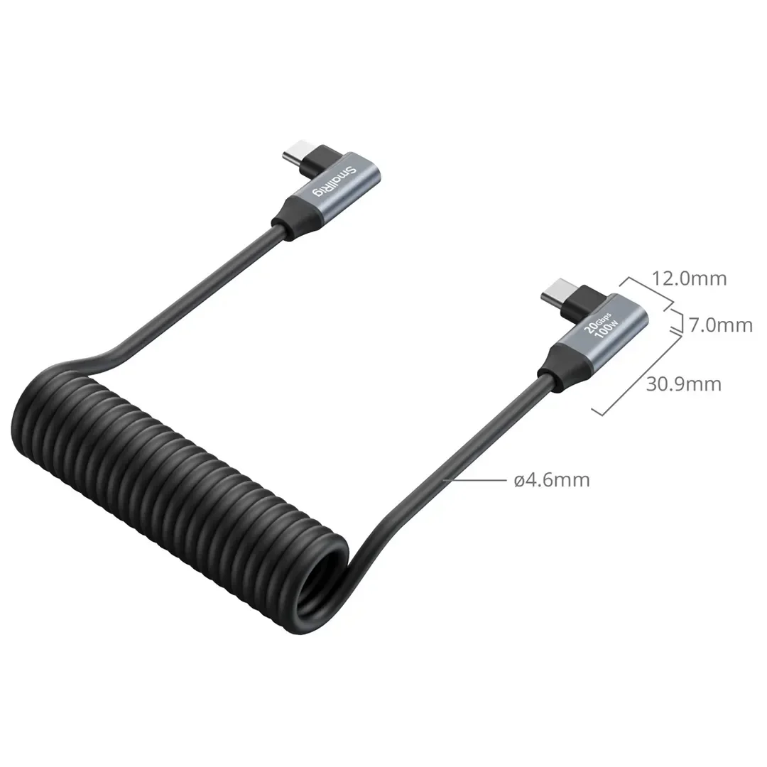 כבל מסולסל  USB-C זוויתי SmallRig 4793 100W