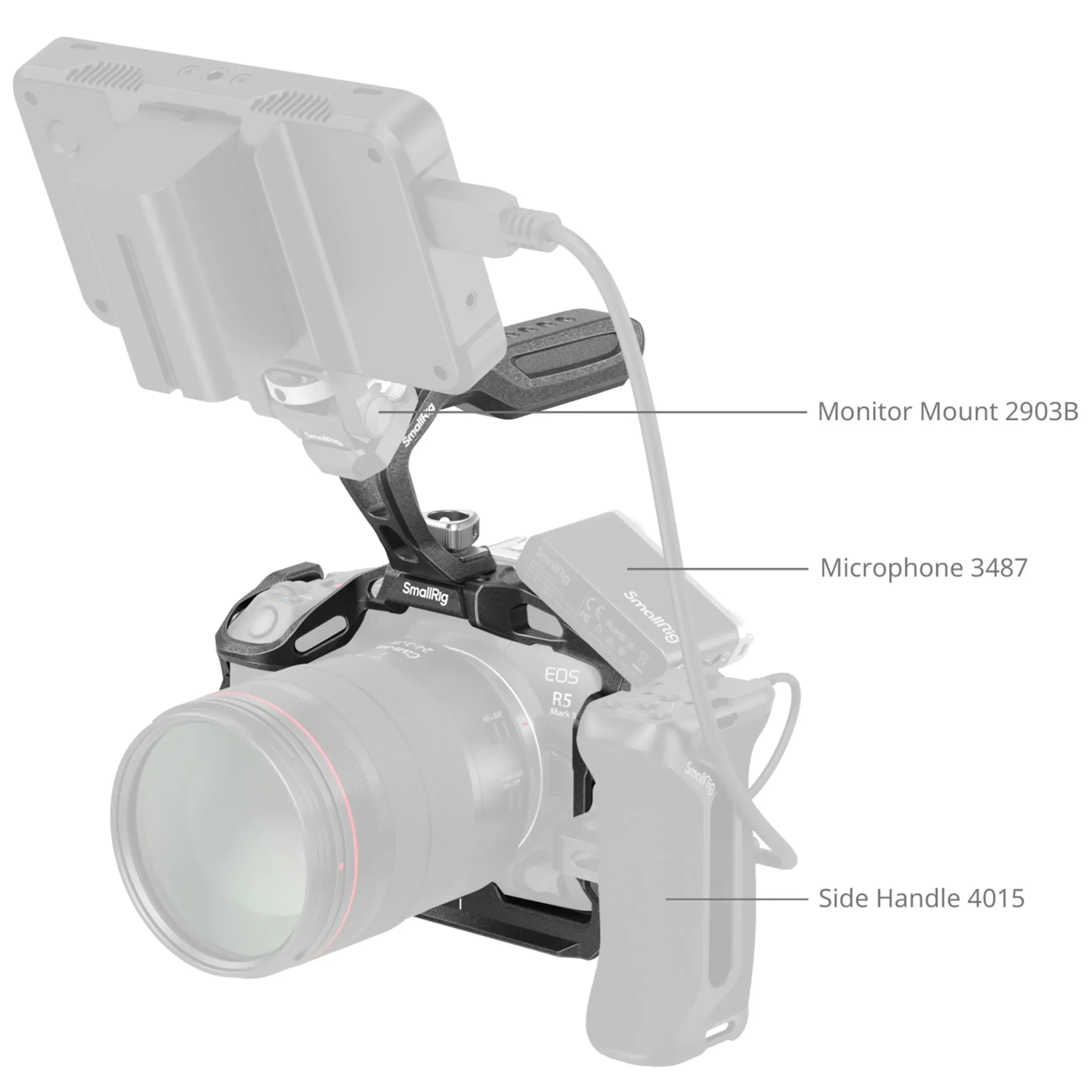 כלוב ייעודי למצלמת Canon EOS-R5 MII סדרת SmallRig 4976 Black Mamba
