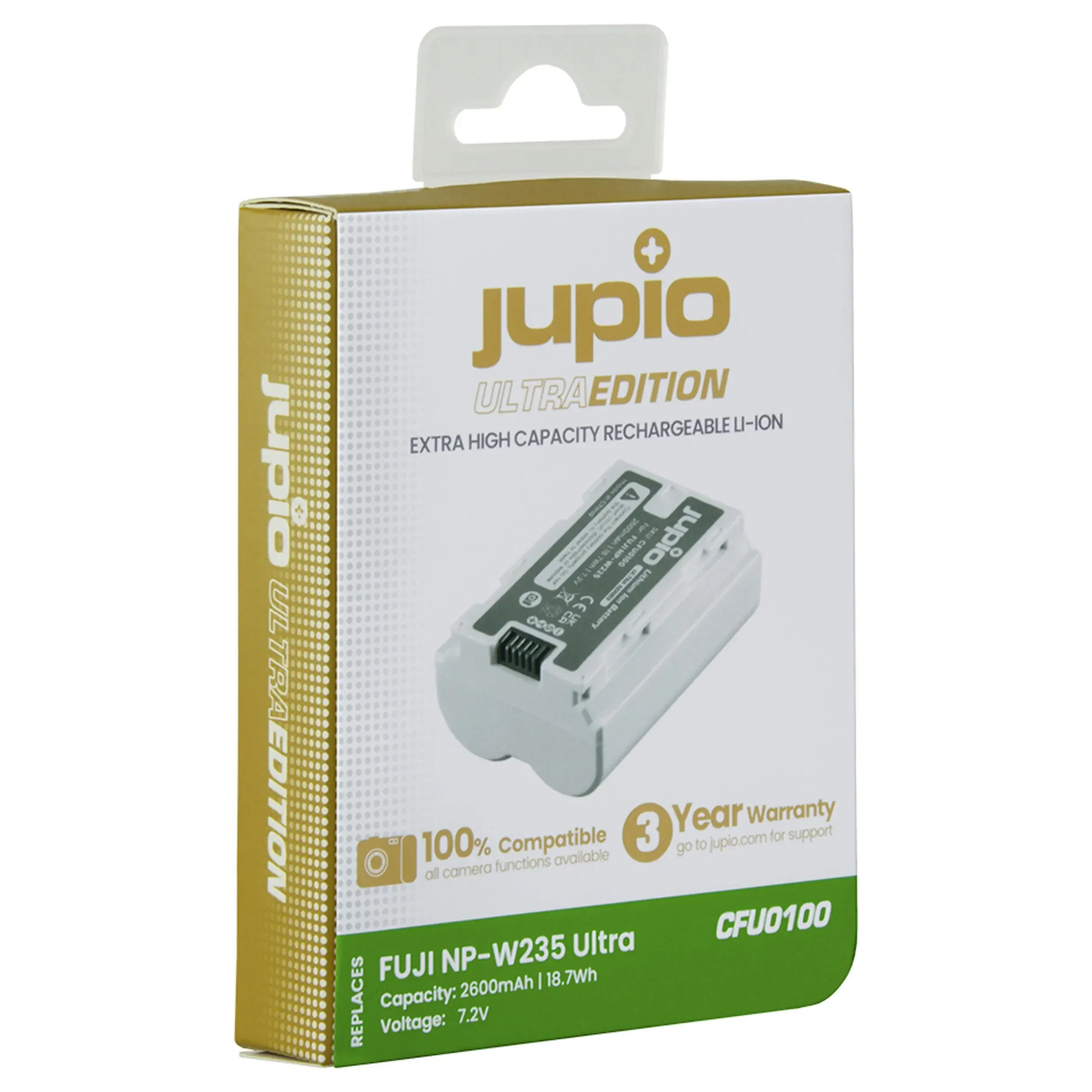 סוללת ליתיום JUPIO NP-W235 *ULTRA* 2600mAh למצלמות FUJI